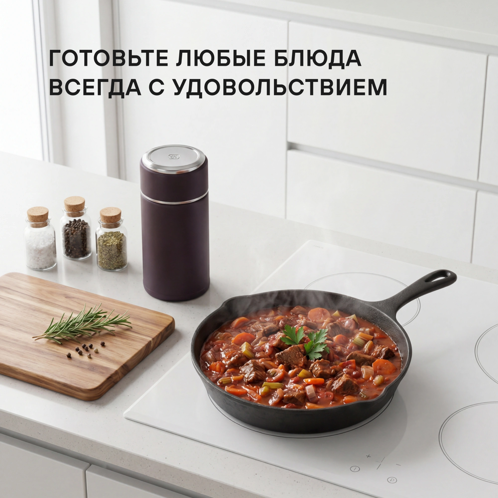 Термос для еды Rondell Tierno RDS-1661 0.7л. бордовый с чехлом картонная коробка — миниатюра 20