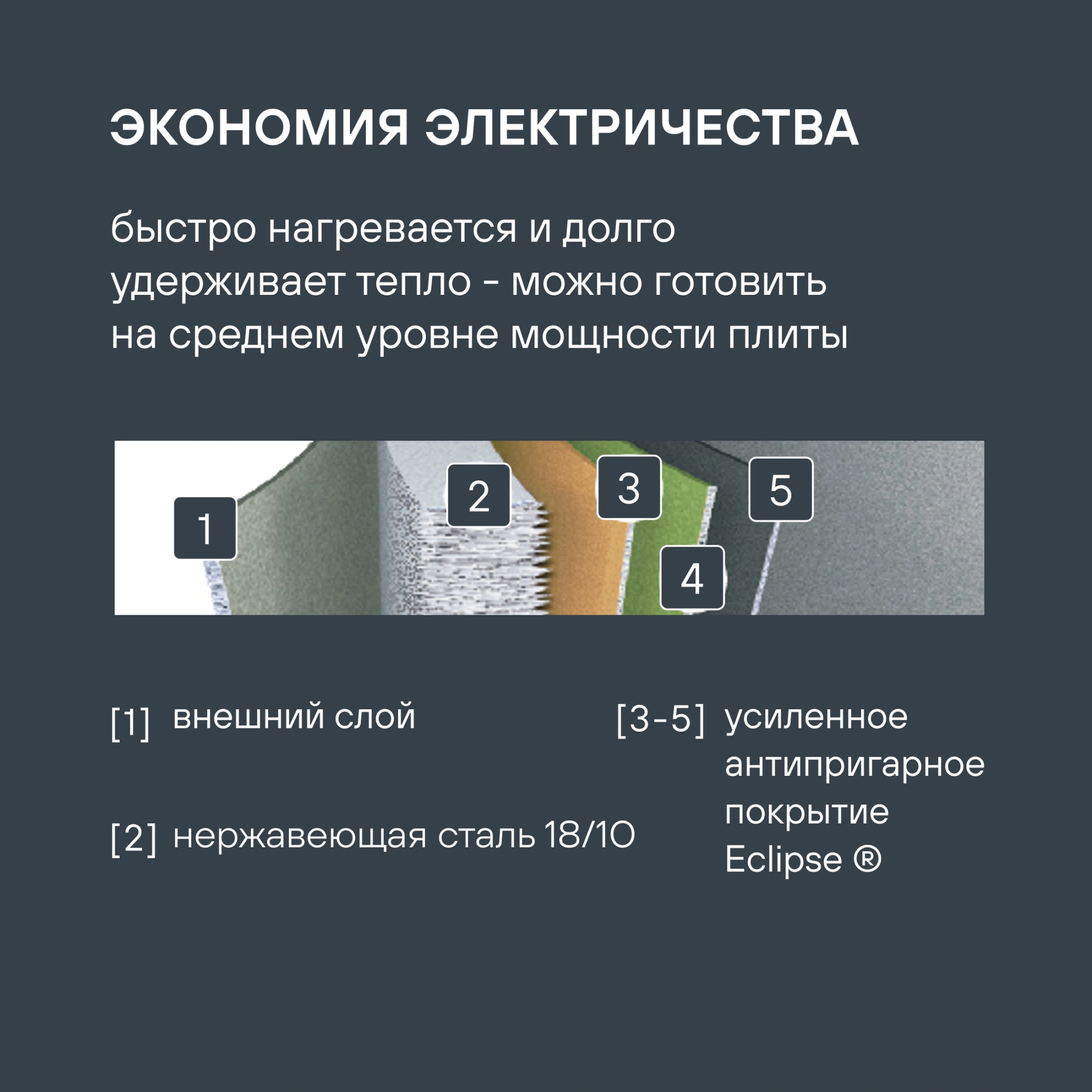 Сковорода Rondell Prime RDS-1677 круглая 26см покрытие: Eclipse ручка несъемная (без крышки) стальной — миниатюра 15