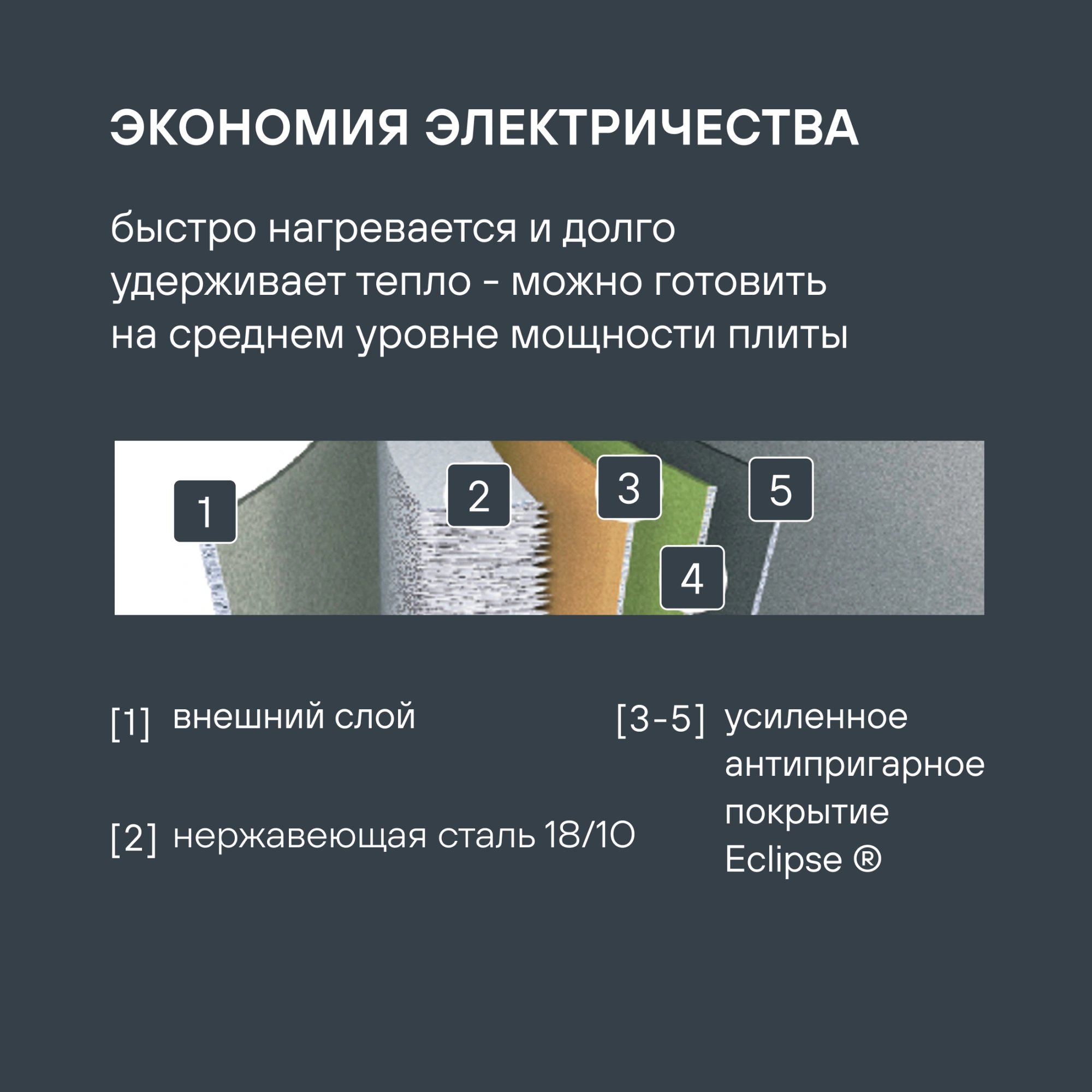 Сковорода Rondell Prime RDS-1678 круглая 28см покрытие: Eclipse ручка несъемная (без крышки) стальной — миниатюра 10