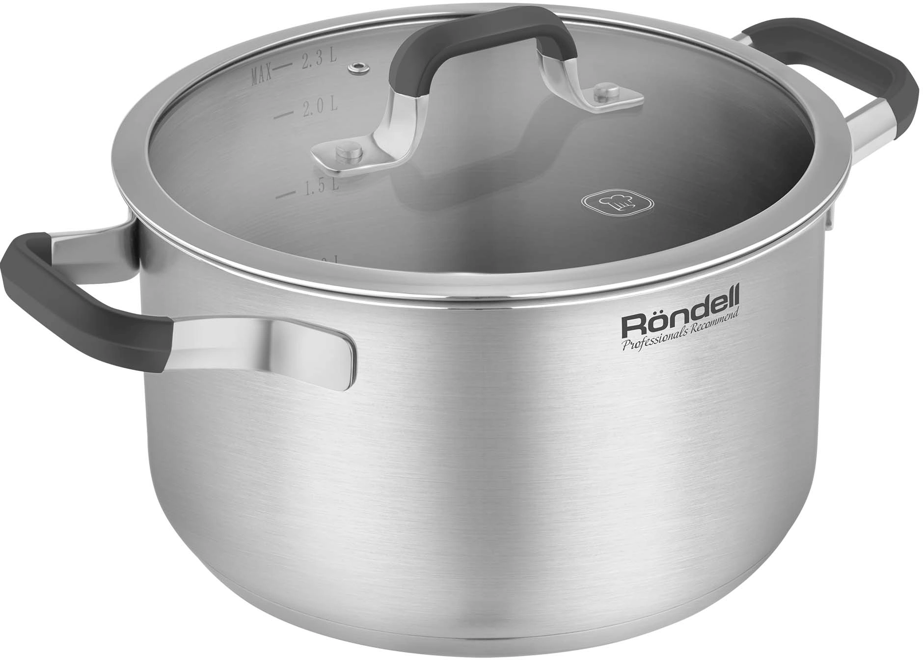 Кастрюля Rondell Stolz RDS-1752 2.3л. d=18см (с крышкой) стальной — миниатюра 2