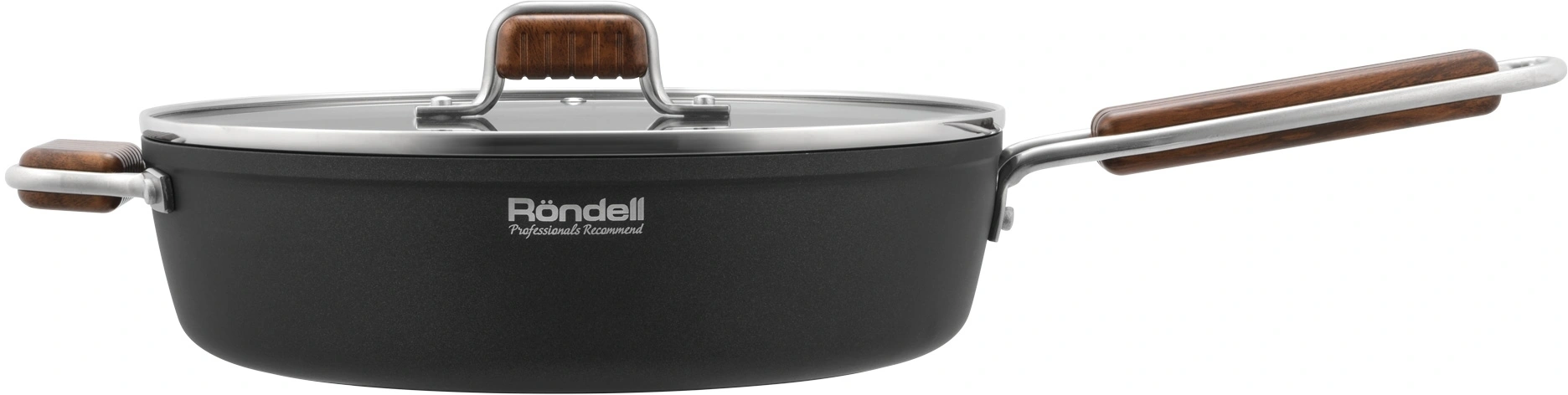 Сотейник Rondell Fjord RDA-1799 4.0л. d=28см (с крышкой) черный — миниатюра 3