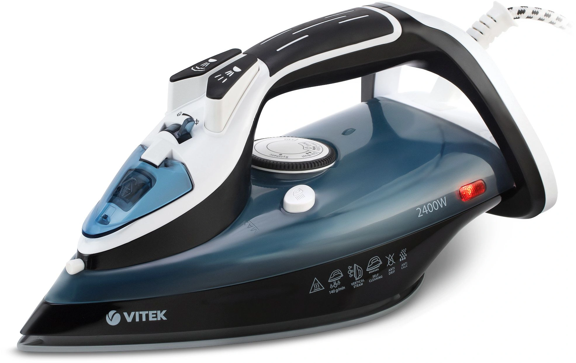 Утюг Vitek VT-8304 2400Вт черный/белый/синий