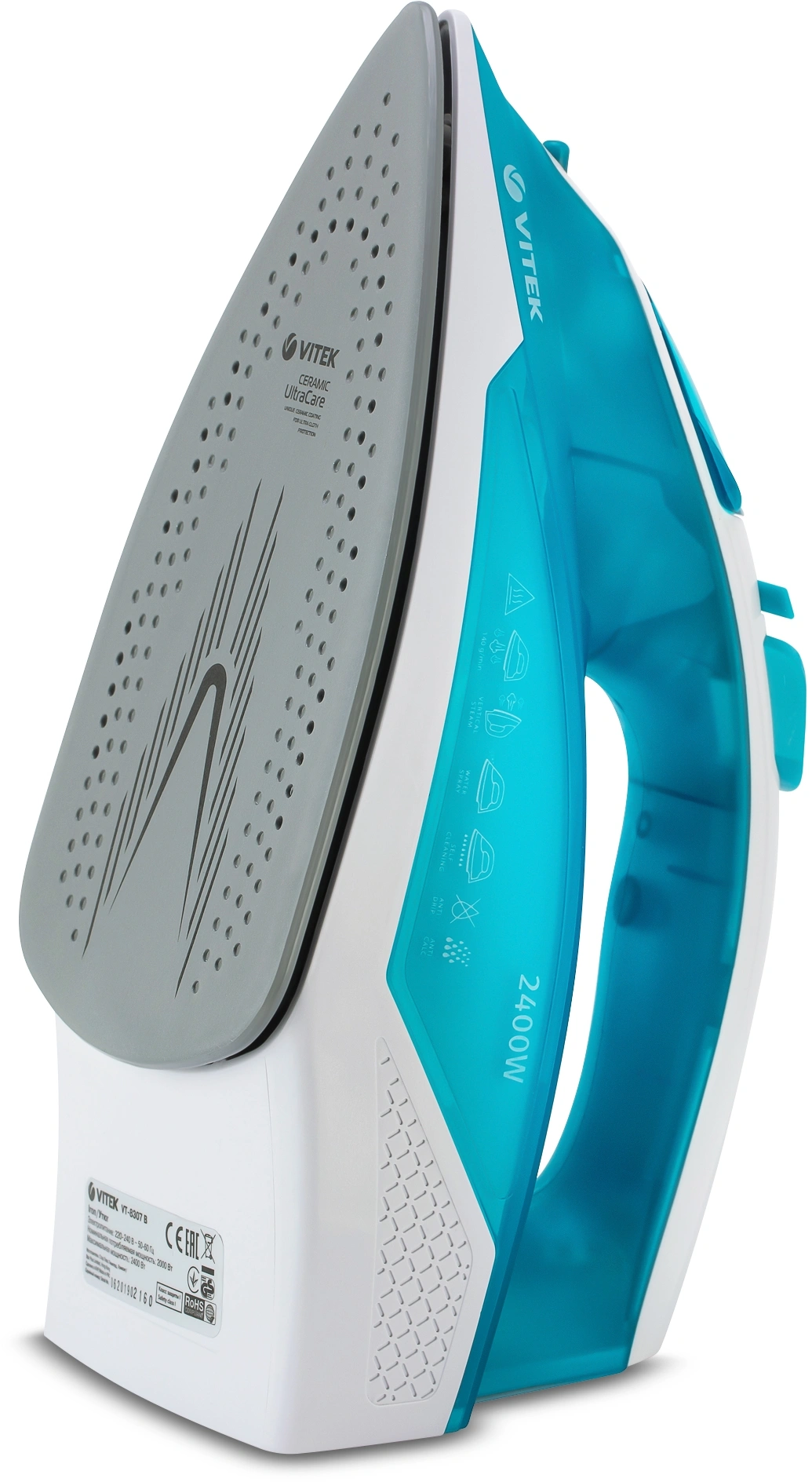 Утюг Vitek VT-8307 2400Вт синий/белый — миниатюра 3