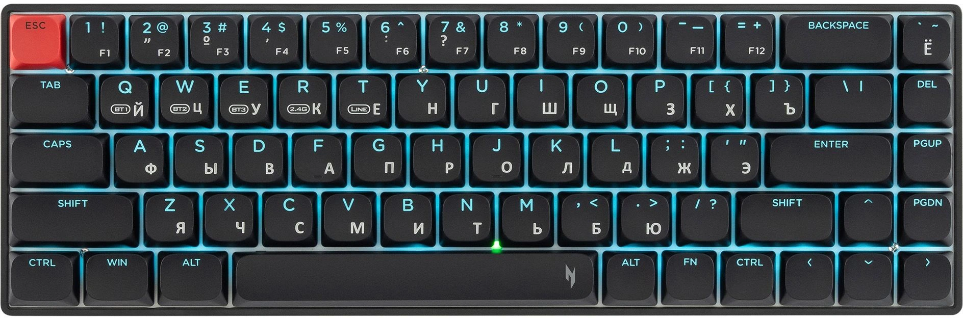 Клавиатура Acer OKR400 механическая черный USB беспроводная BT/Radio Multimedia for gamer LED (ZL.KBDEE.01A) кабель 1.5м — миниатюра 4