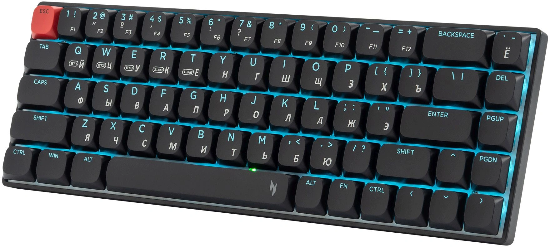 Клавиатура Acer OKR400 механическая черный USB беспроводная BT/Radio Multimedia for gamer LED (ZL.KBDEE.01A) кабель 1.5м — миниатюра 6