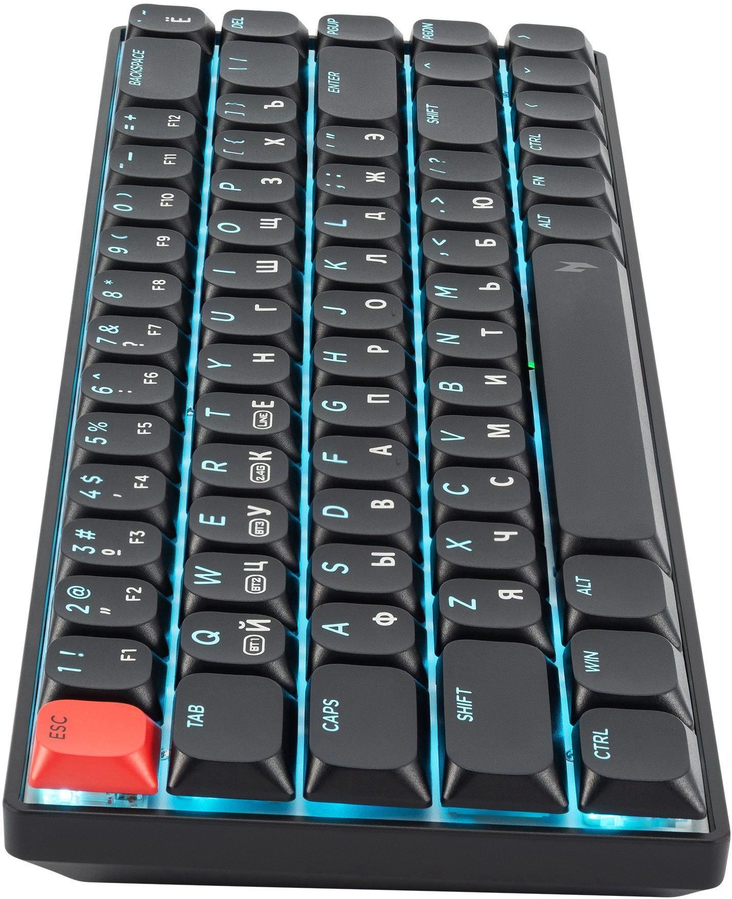 Клавиатура Acer OKR400 механическая черный USB беспроводная BT/Radio Multimedia for gamer LED (ZL.KBDEE.01A) кабель 1.5м — миниатюра 10