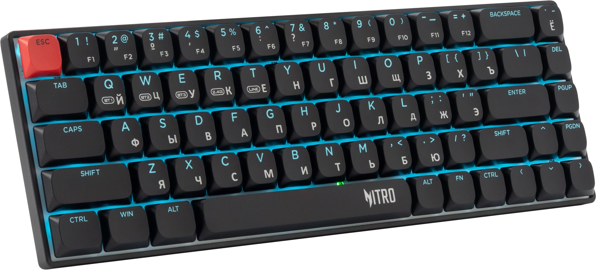 Клавиатура Acer OKR400 механическая черный USB беспроводная BT/Radio Multimedia for gamer LED (ZL.KBDEE.01A) кабель 1.5м — миниатюра 2