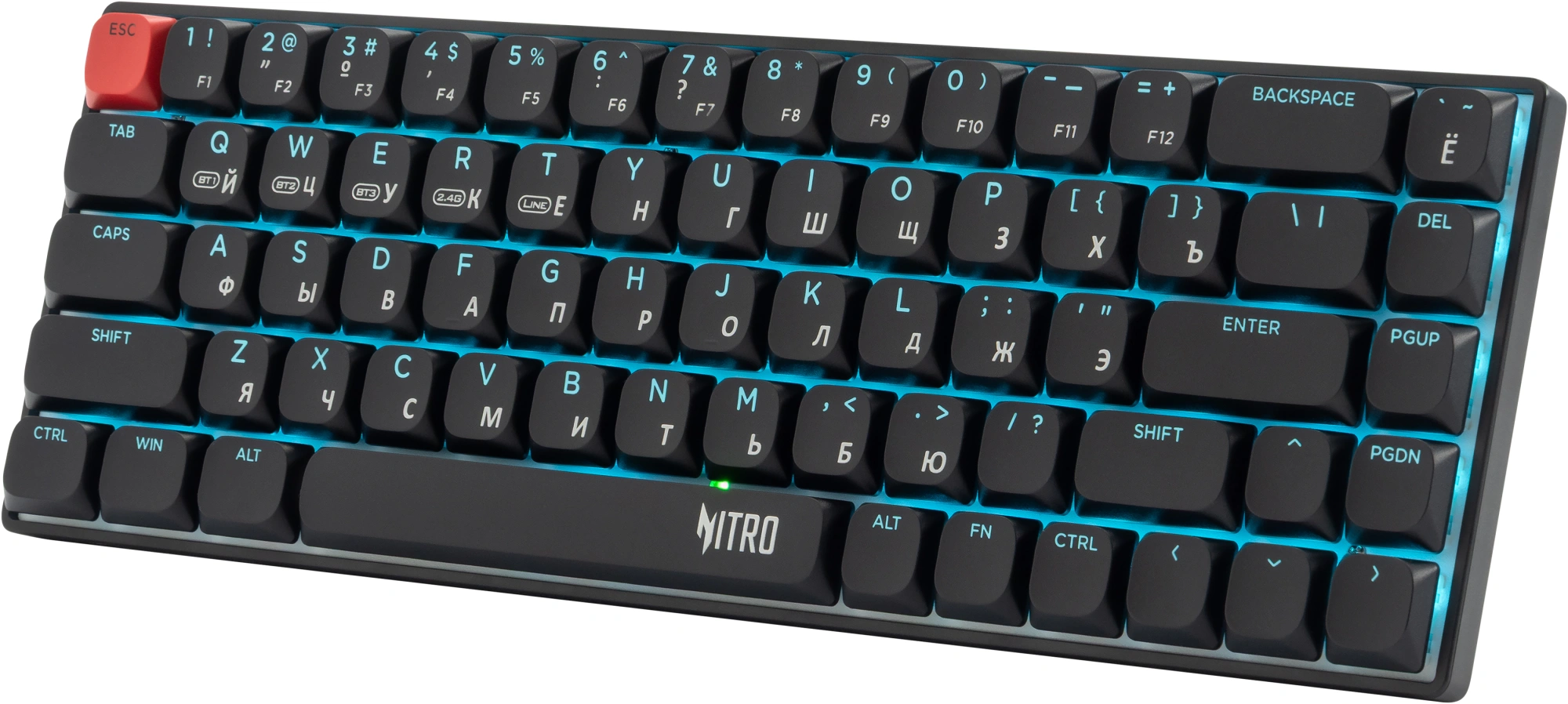 Клавиатура Acer OKR400 механическая черный USB беспроводная BT/Radio Multimedia for gamer LED (ZL.KBDEE.01A) кабель 1.5м — миниатюра 3