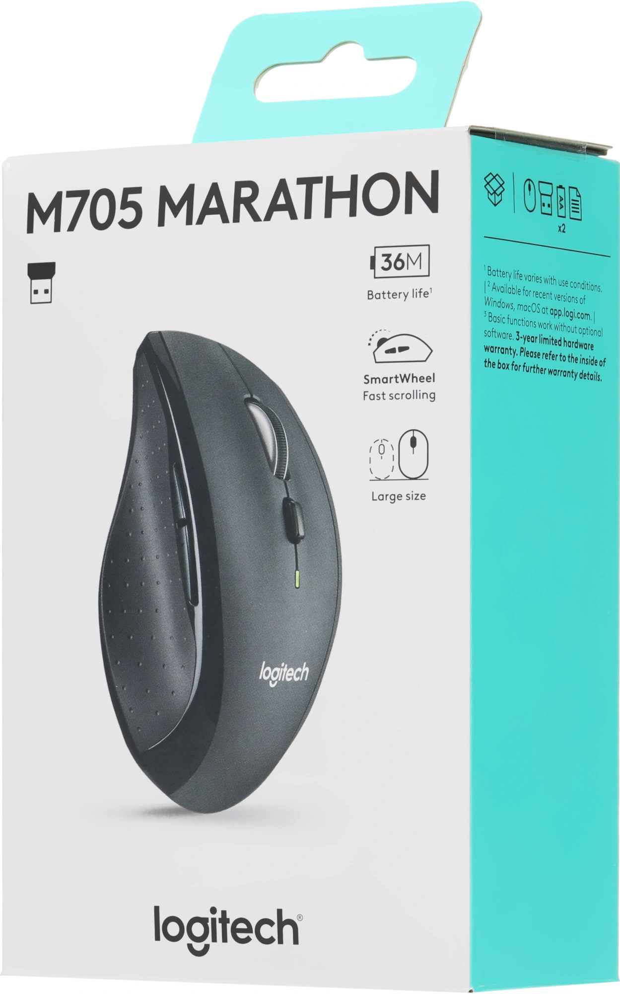 Мышь Logitech M705 серый оптическая 1000dpi беспров. USB для ноутбука 5but (910-001963) — миниатюра 14