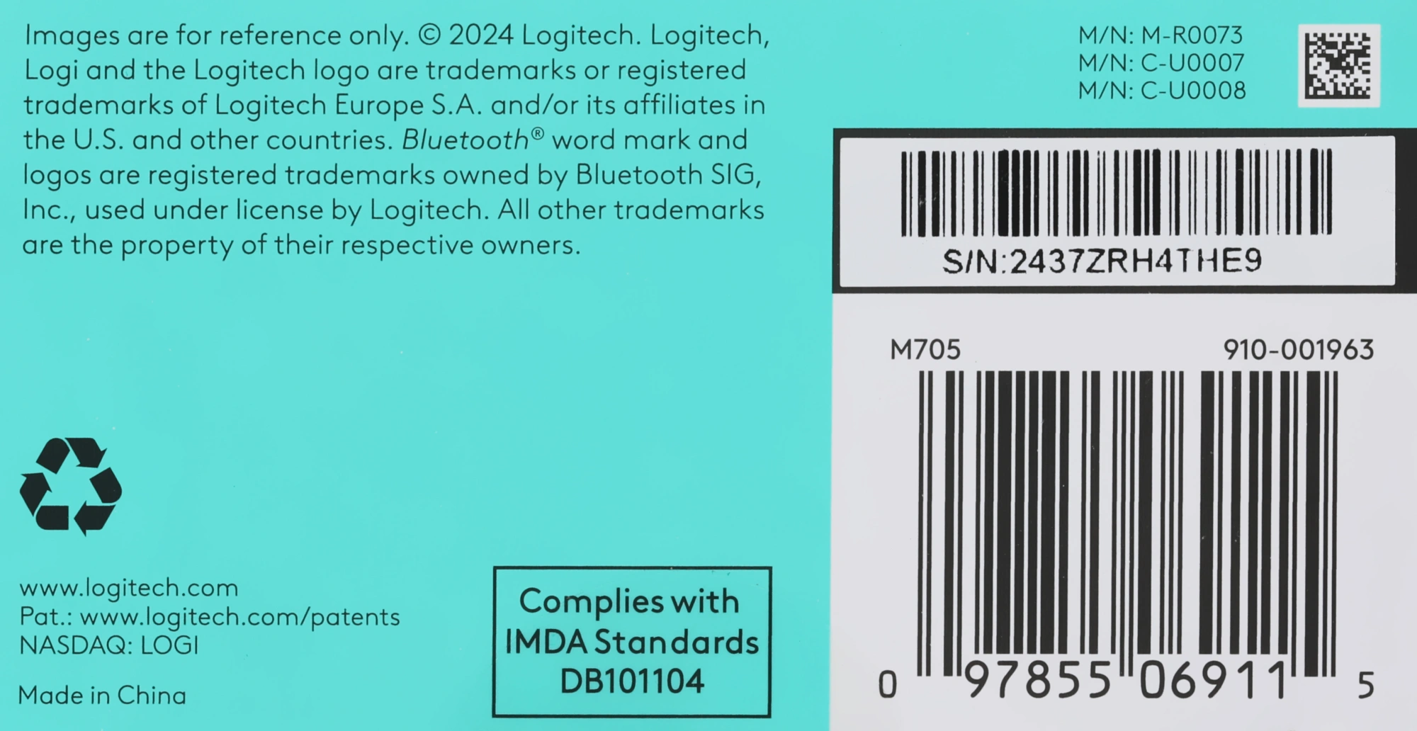 Мышь Logitech M705 серый оптическая 1000dpi беспров. USB для ноутбука 5but (910-001963) — миниатюра 15