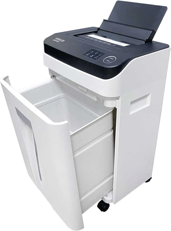 Шредер Office Kit SA150M (1,9х15) белый/черный с автоподачей (секр.P-5) фрагменты 8лист. 22лтр. скобы — миниатюра 11