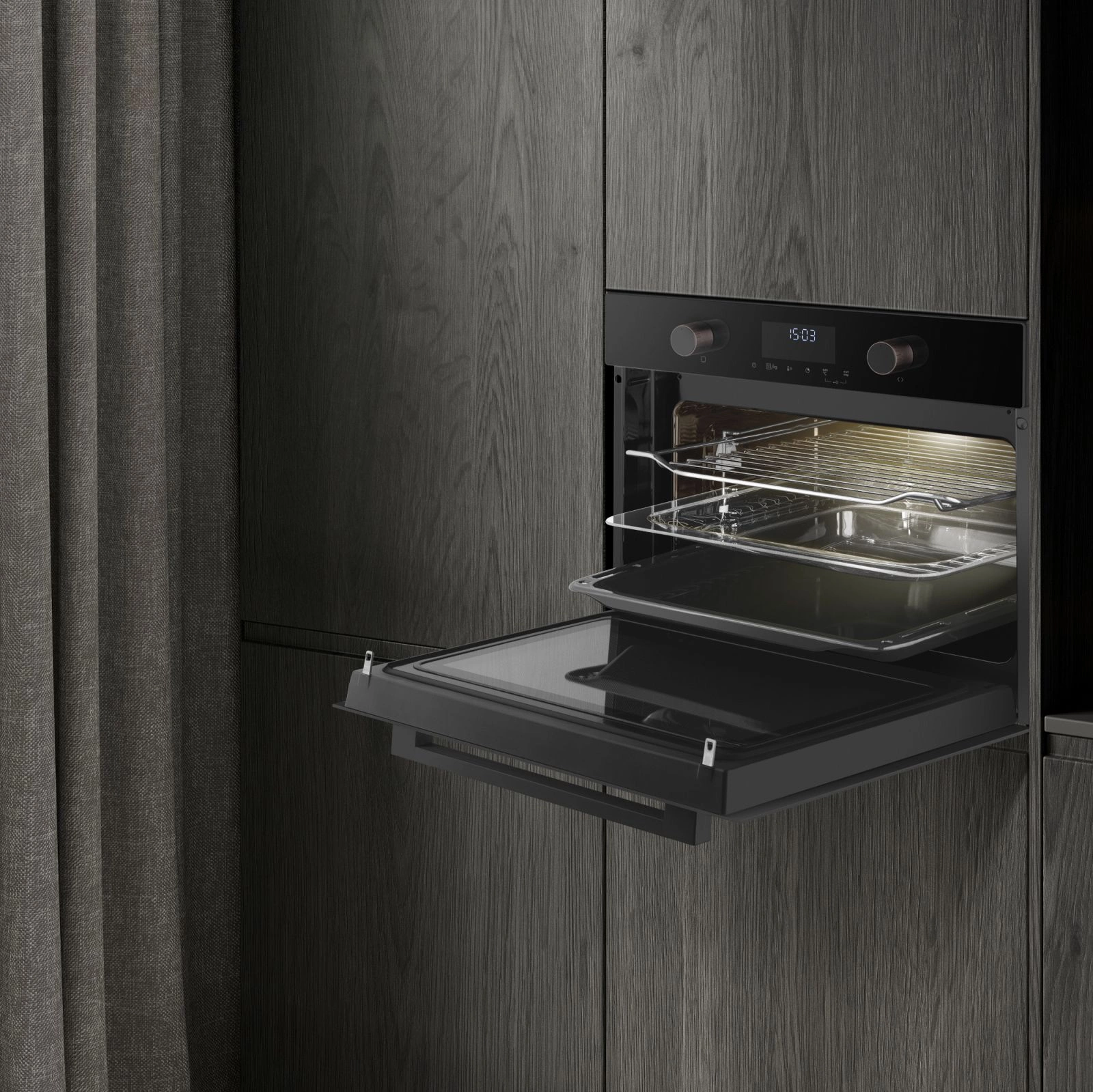 Духовой шкаф Электрический Weissgauff OE 4551 DB Black Edition черный — миниатюра 17