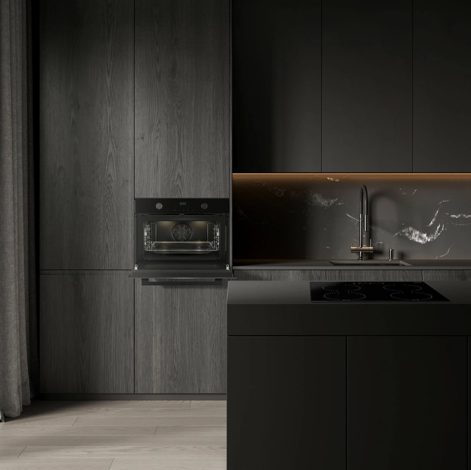 Духовой шкаф Электрический Weissgauff OE 4551 DB Black Edition черный — миниатюра 18