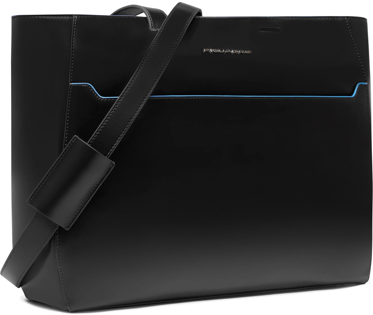 Деловая сумка женская Piquadro Blue Square BD6680B2/N с отделением для ноутбука 15.6" черная натур.кожа — миниатюра 7