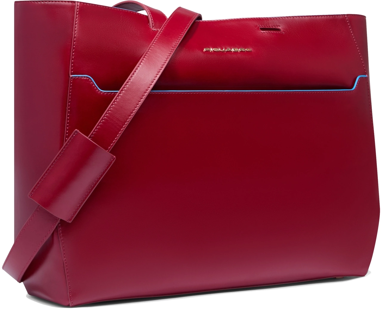 Деловая сумка женская Piquadro Blue Square BD6680B2/R с отделением для ноутбука 15.6" красная натур.кожа — миниатюра 7