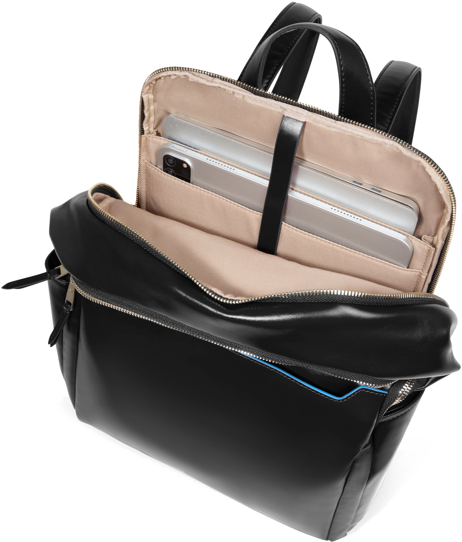 Рюкзак женский Piquadro Blue Square CA6678B2/N черный натур.кожа — миниатюра 7