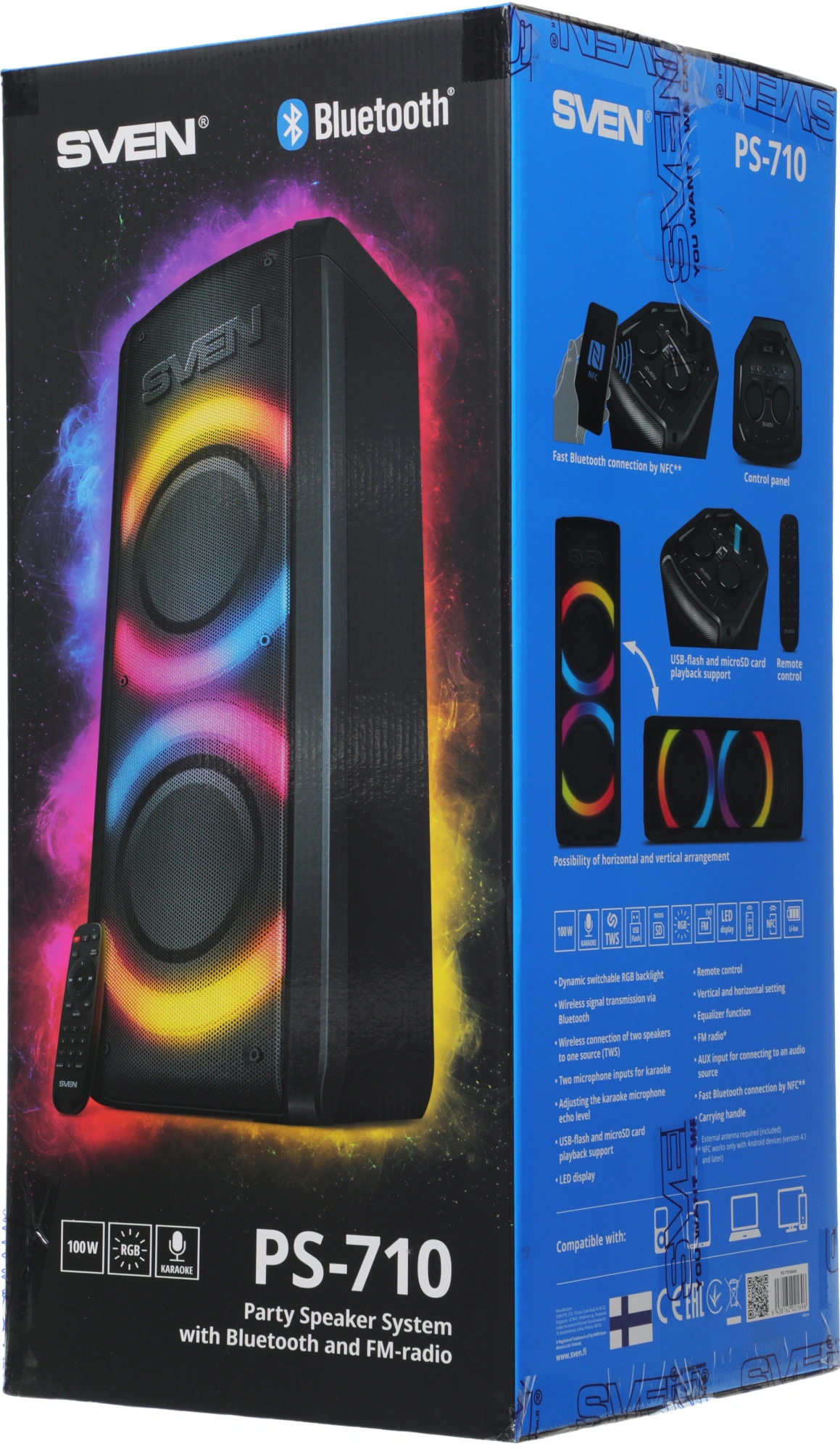 Колонка порт. Sven АС PS-710 черный 100W 1.0 BT/3.5Jack 10м 4400mAh — миниатюра 7