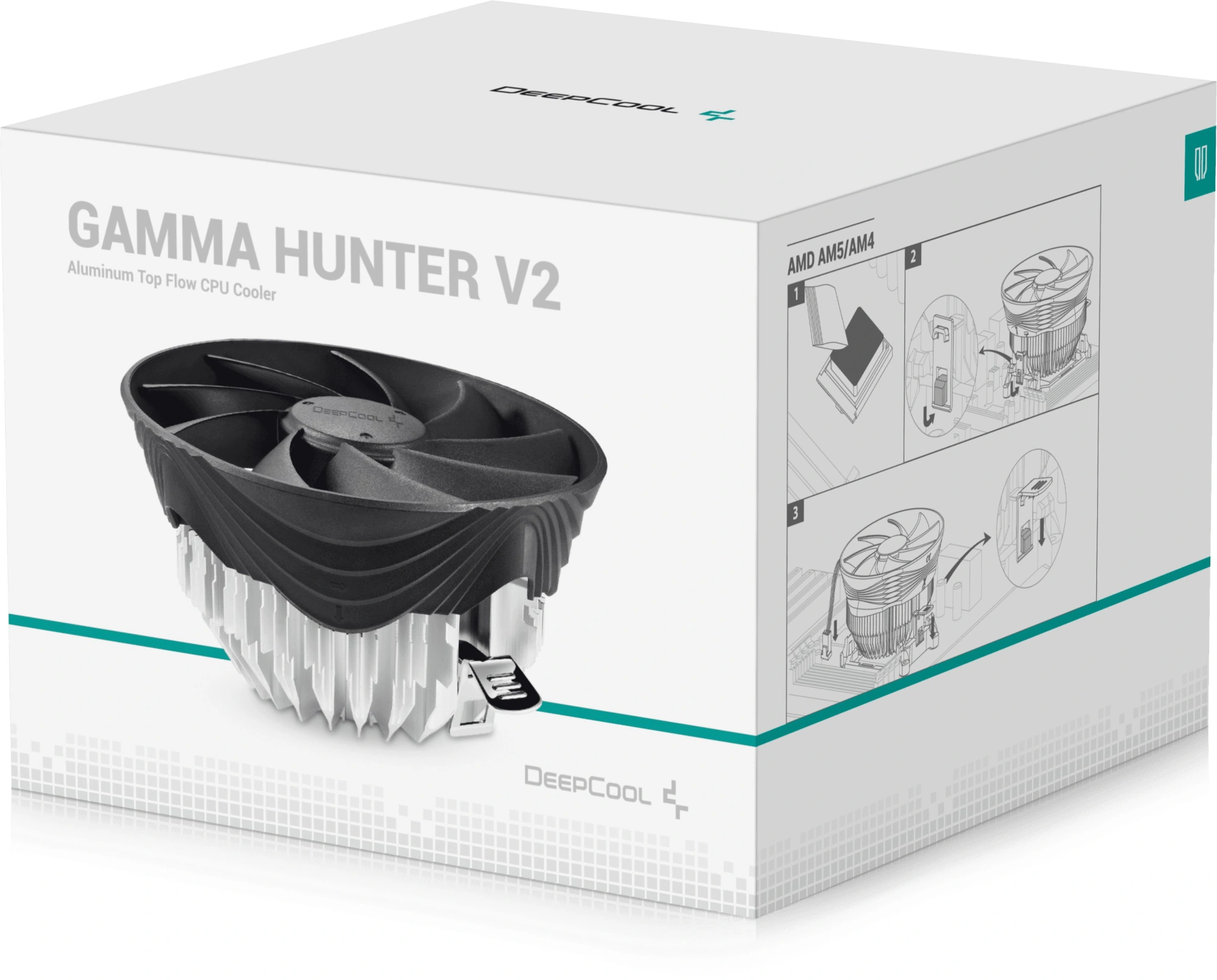 Устройство охлаждения(кулер) Deepcool Gamma Hunter V2 Soc-AM5/AM4/1200/1700/1851 черный 3-pin 21dB Al 95W 252gr Ret (G-U-HUNTER-ARNNNN-G-1) — миниатюра 6