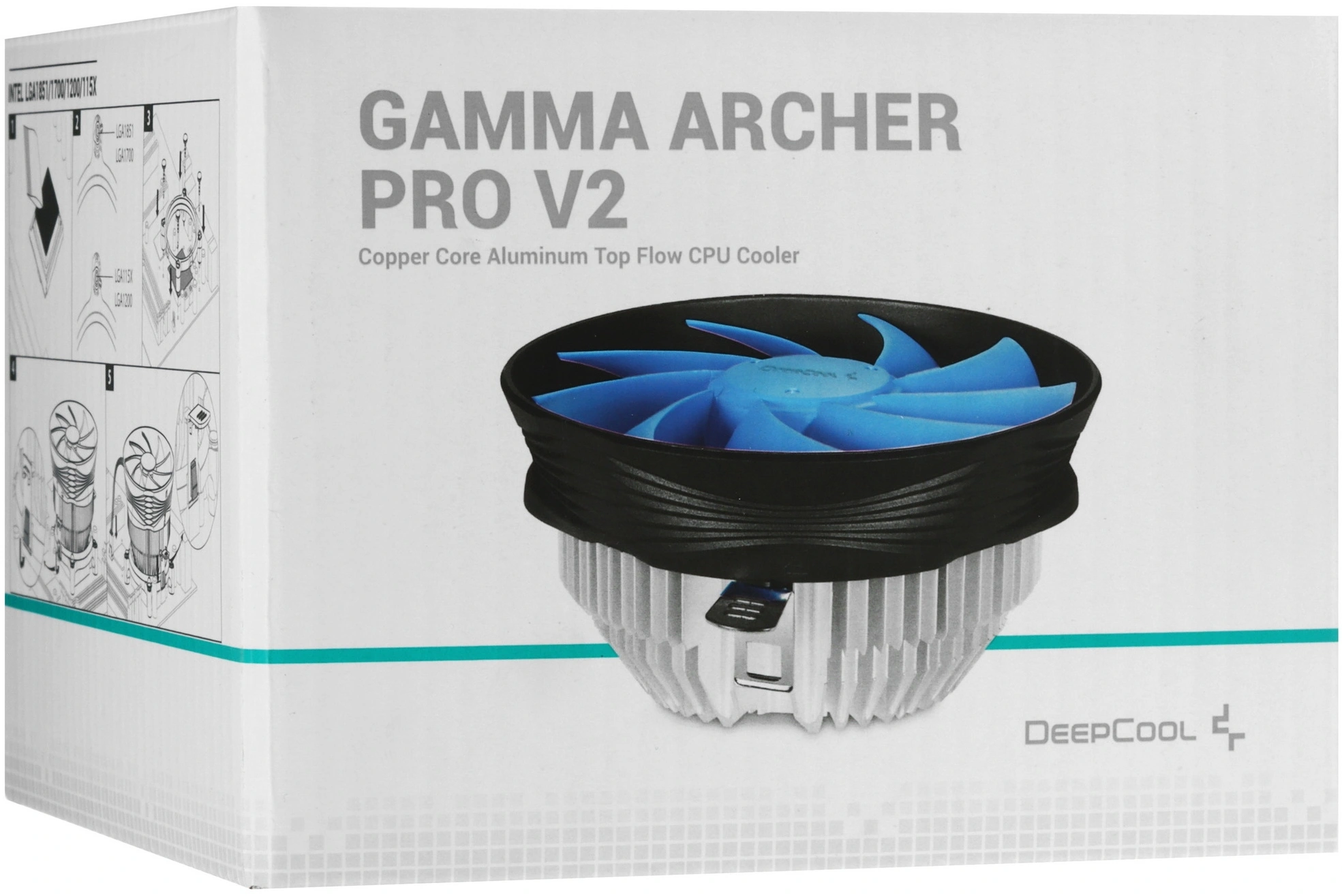 Устройство охлаждения(кулер) Deepcool Gamma Archer Pro V2 Soc-AM5/AM4/1200/1700/1851 черный/синий 4-pin 17.8-21dB Al+Cu 110W 315gr Ret (G-U-ARCHER-ARNNNN-G-2) — миниатюра 10