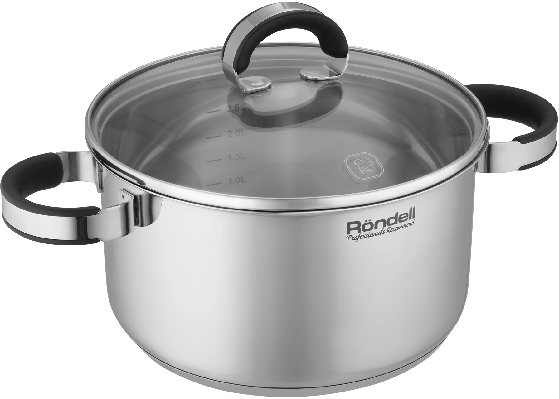 Кастрюля Rondell Brando RDS-1804 3.1л. d=20см (с крышкой) стальной — миниатюра 6