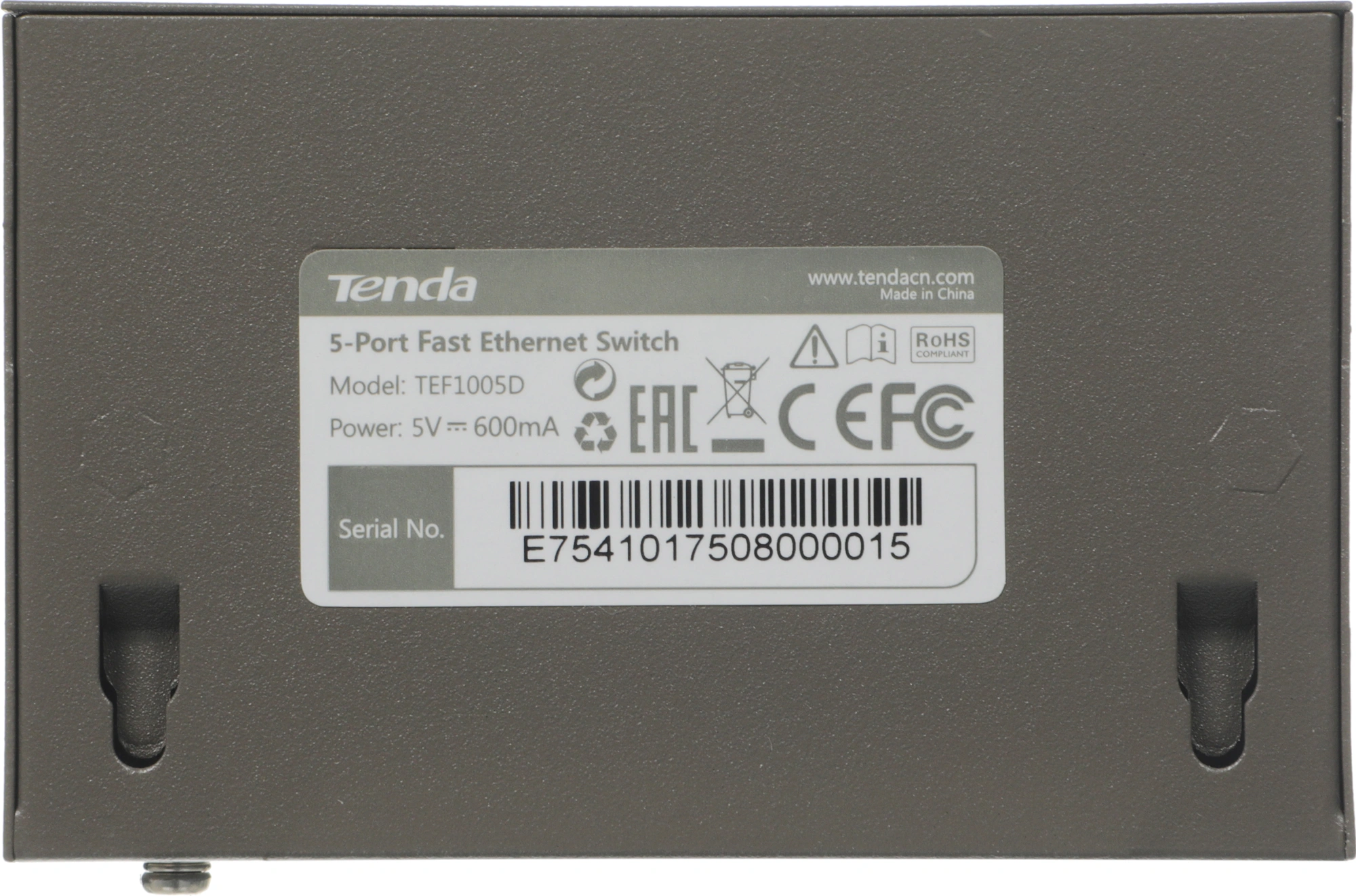Коммутатор Tenda TEF1005D (L2) 5x100Мбит/с неуправляемый — миниатюра 6