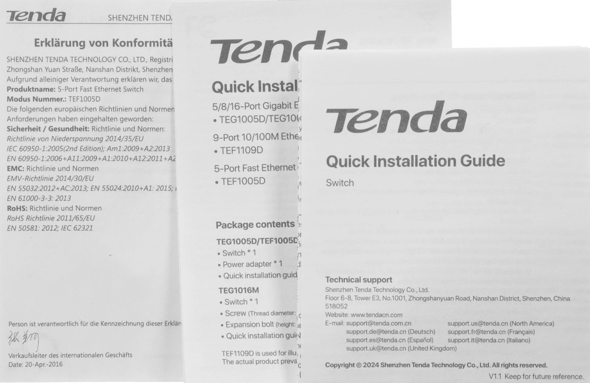 Коммутатор Tenda TEF1005D (L2) 5x100Мбит/с неуправляемый — миниатюра 8