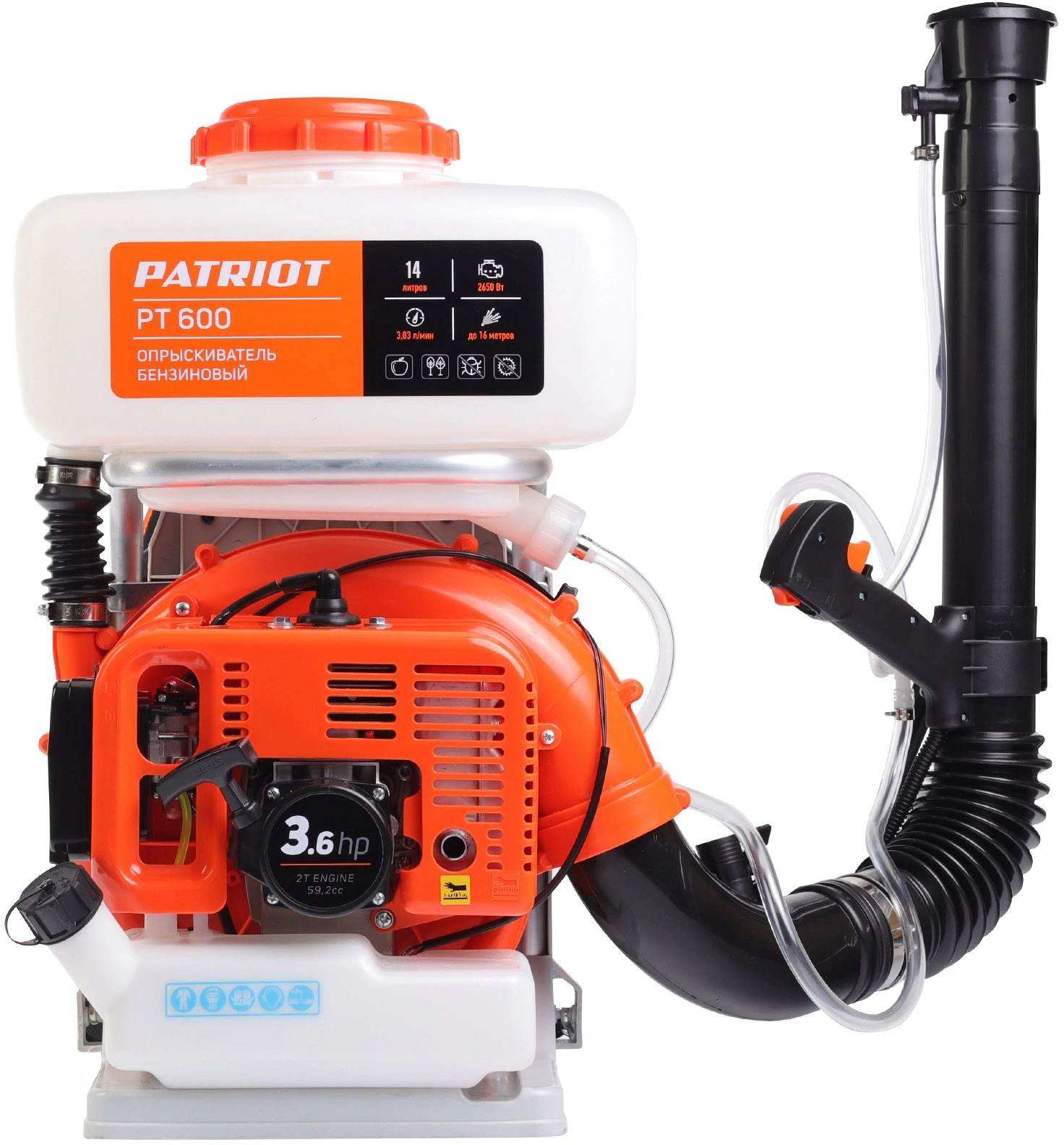 Опрыскиватель Patriot PT 600 бенз. ранц. 14л оранжевый/белый (755302615) — миниатюра 2