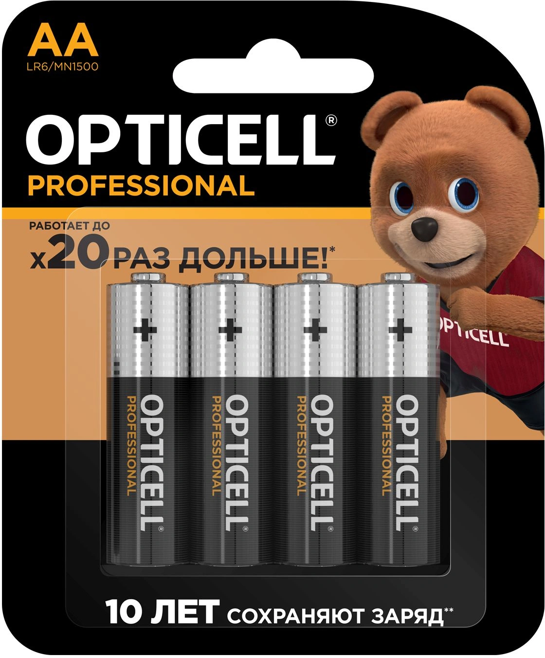 Батарея Opticell Professional LR6 AA (4шт) блистер