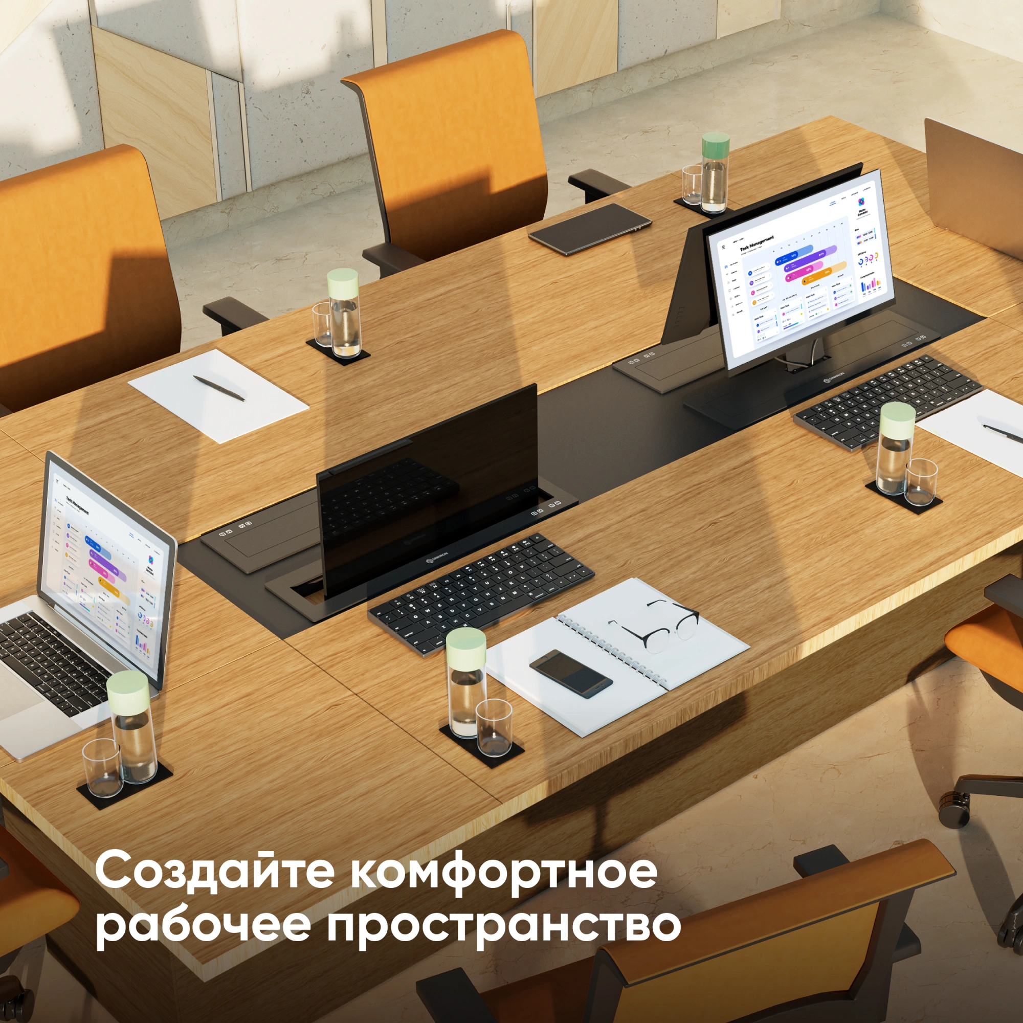 Кронштейн для мониторов Onkron NWS-SC24 черный 13"-24" макс.15кг настольный — миниатюра 3