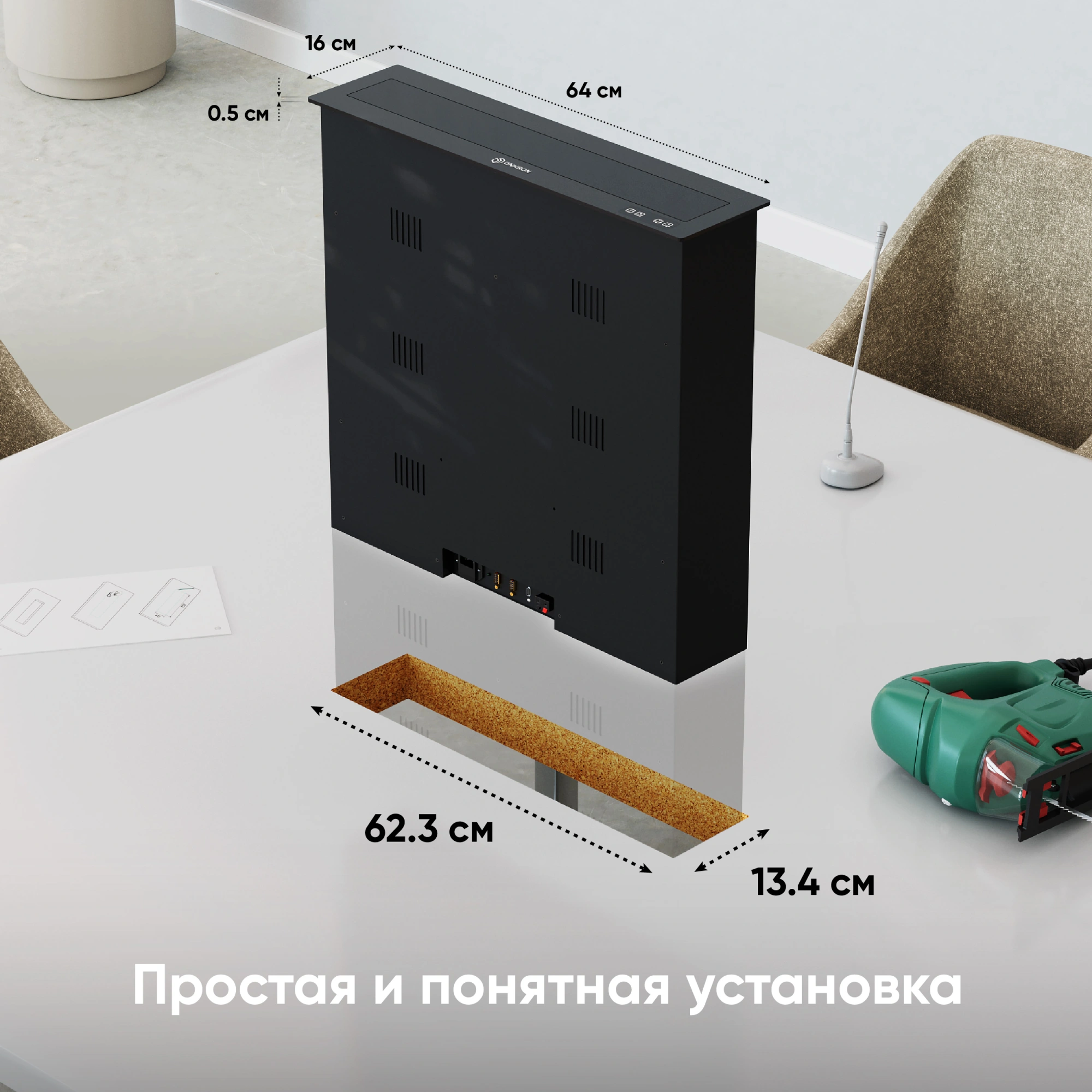 Кронштейн для мониторов Onkron NWS-SC24 черный 13"-24" макс.15кг настольный — миниатюра 6