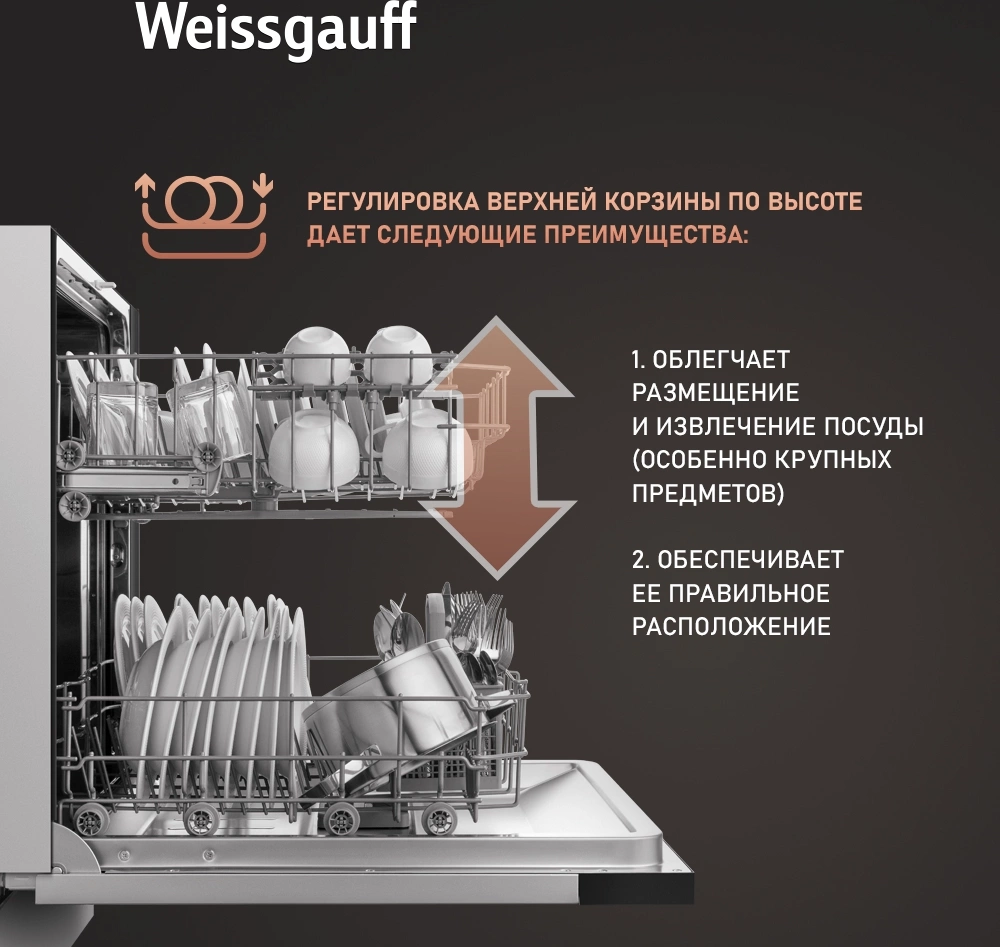 Посудомоечная машина встраив. Weissgauff BDW 6026 D полноразмерная — миниатюра 13