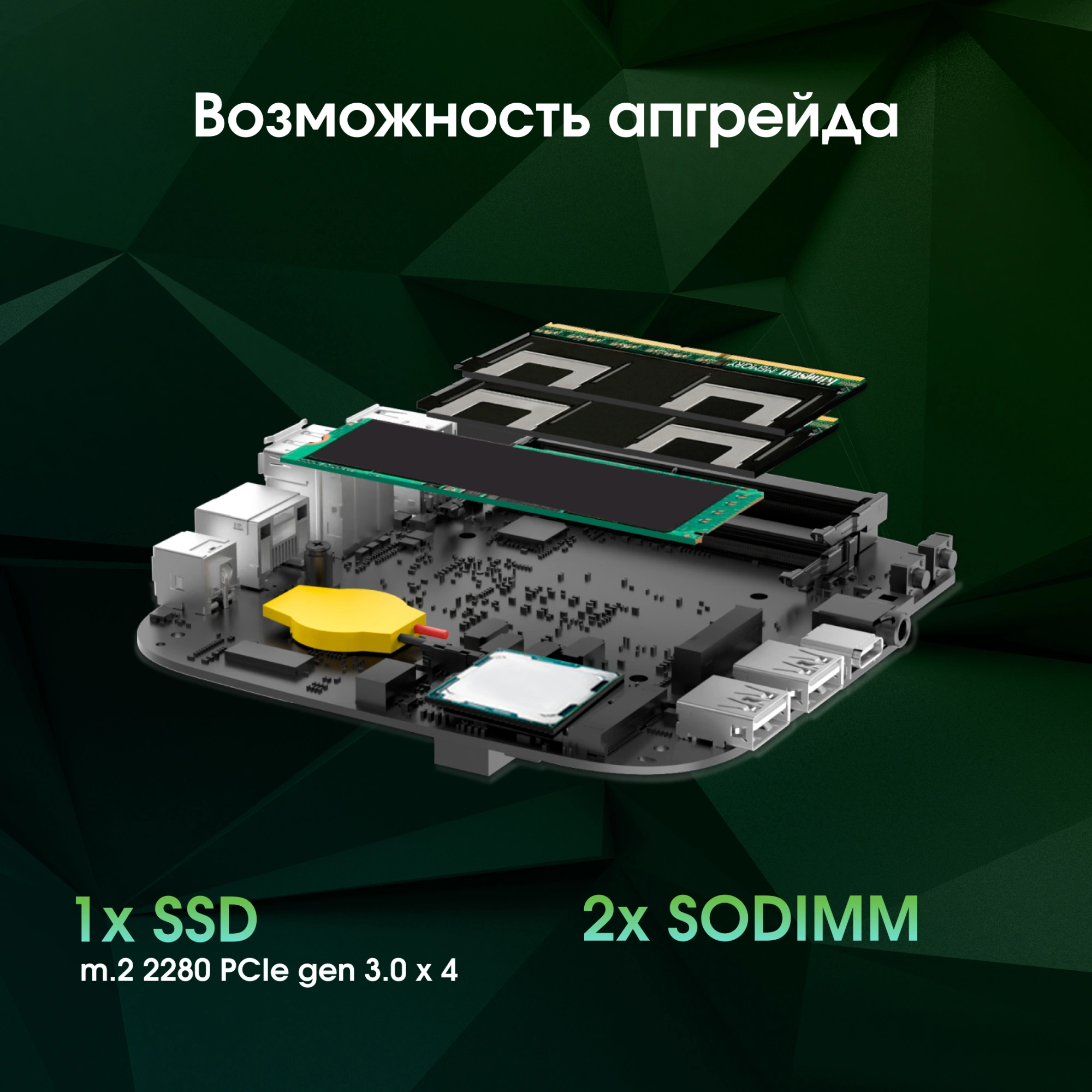 Неттоп Digma Pro Minimax U1 i3 1215U (1.2) 16Gb SSD512Gb UHDG Windows 11 Pro GbitEth WiFi BT 60W темно-серый/черный (DPP3-ADXW03) — миниатюра 11
