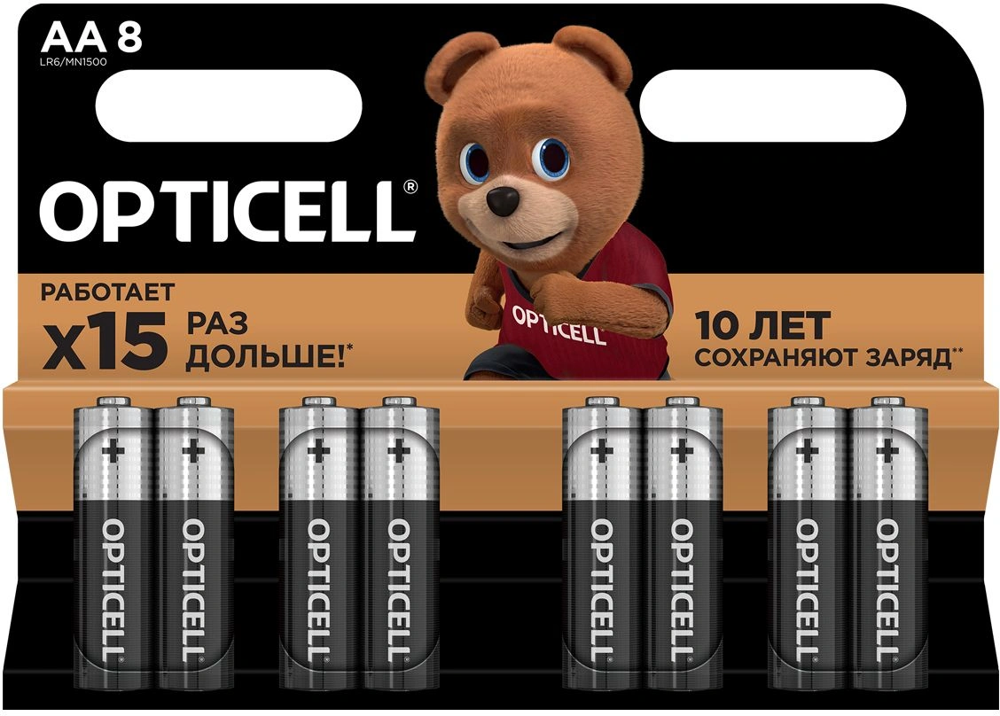 Батарея Opticell Basic LR6 AA (8шт) блистер