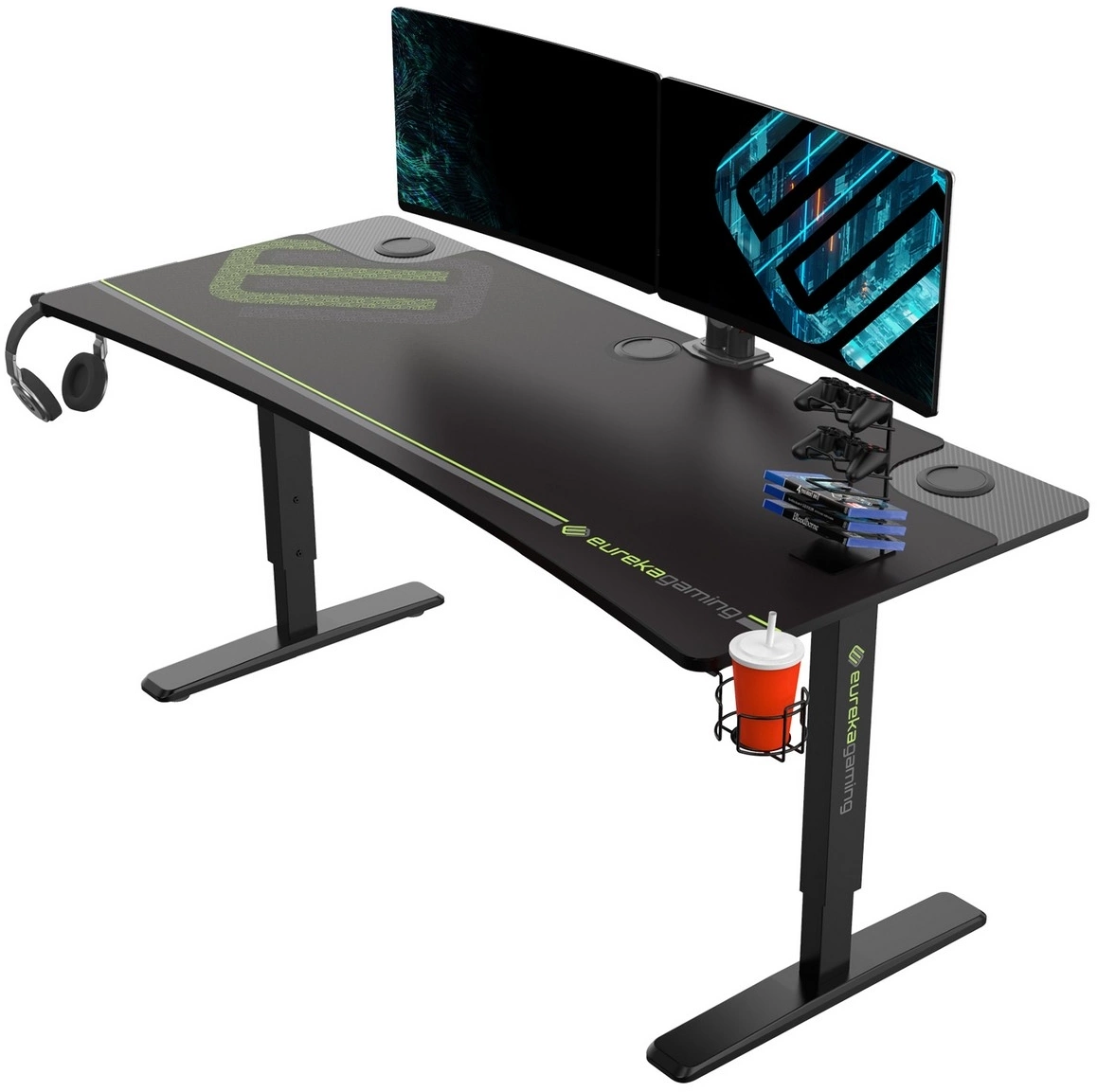 Стол для компьютера Eureka ERK-IM6301-BK механический столешница ЛДСП черный каркас черный — миниатюра 2
