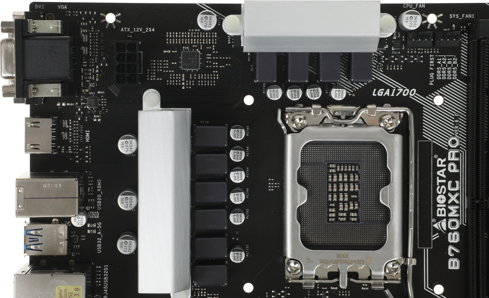 Материнская плата Biostar B760MXC Pro Soc-1700 Intel B760 4xDDR5 mATX AC`97 8ch(7.1) 2.5Gg RAID+VGA+DVI+HDMI — миниатюра 7