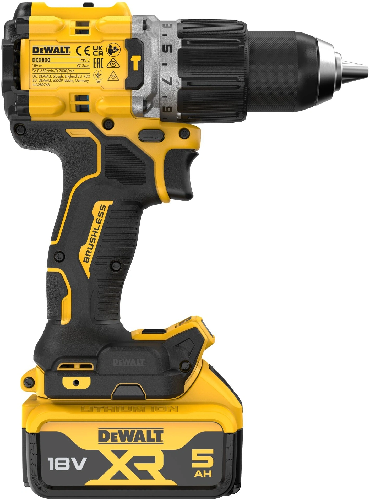 Шуруповерт DeWalt DCD805P2T-QW аккум. патрон:быстрозажимной (кейс в комплекте) — миниатюра 4