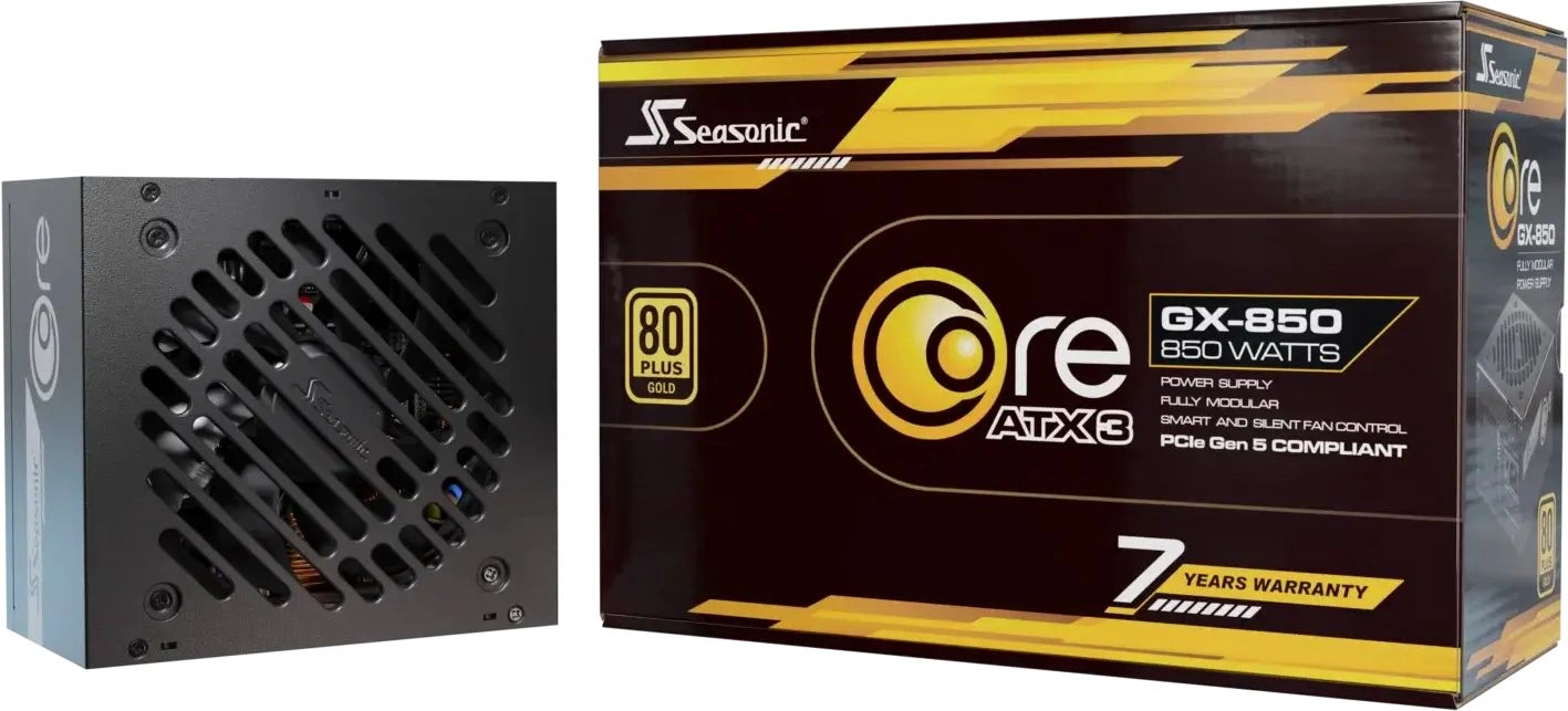 Блок питания Seasonic ATX 850W Core GX-850 80+ gold (20+4pin) APFC 120mm fan 6xSATA Cab Manag RTL — миниатюра 9