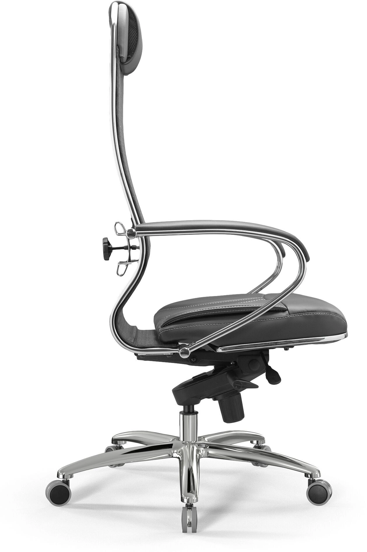Кресло Метта SL-1.04 Infinity Easy Clean сет./экокожа с подголов. крестов. металл хром — миниатюра 2