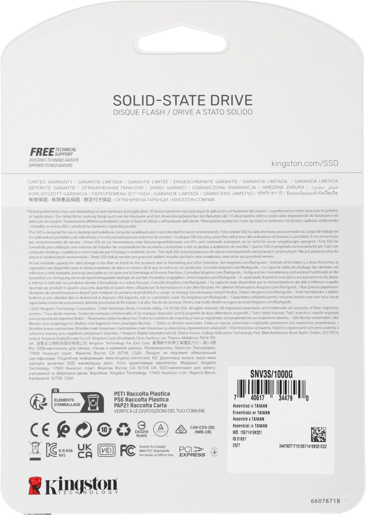 Накопитель SSD Kingston PCIe 4.0 x4 1TB SNV3S/1000G NV3 M.2 2280 — миниатюра 5