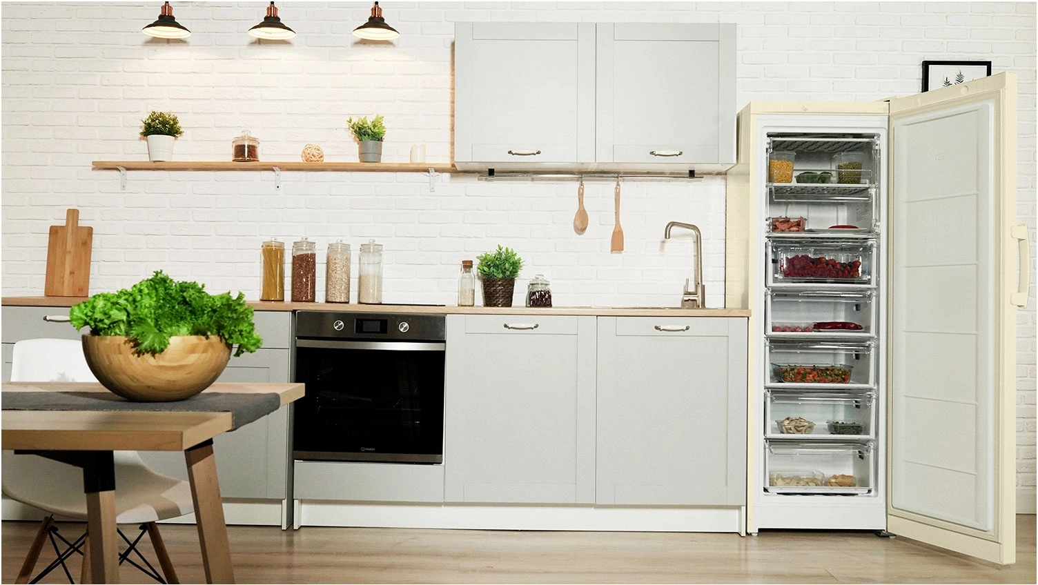 Морозильная камера Indesit DSZ 5175 E бежевый — миниатюра 4