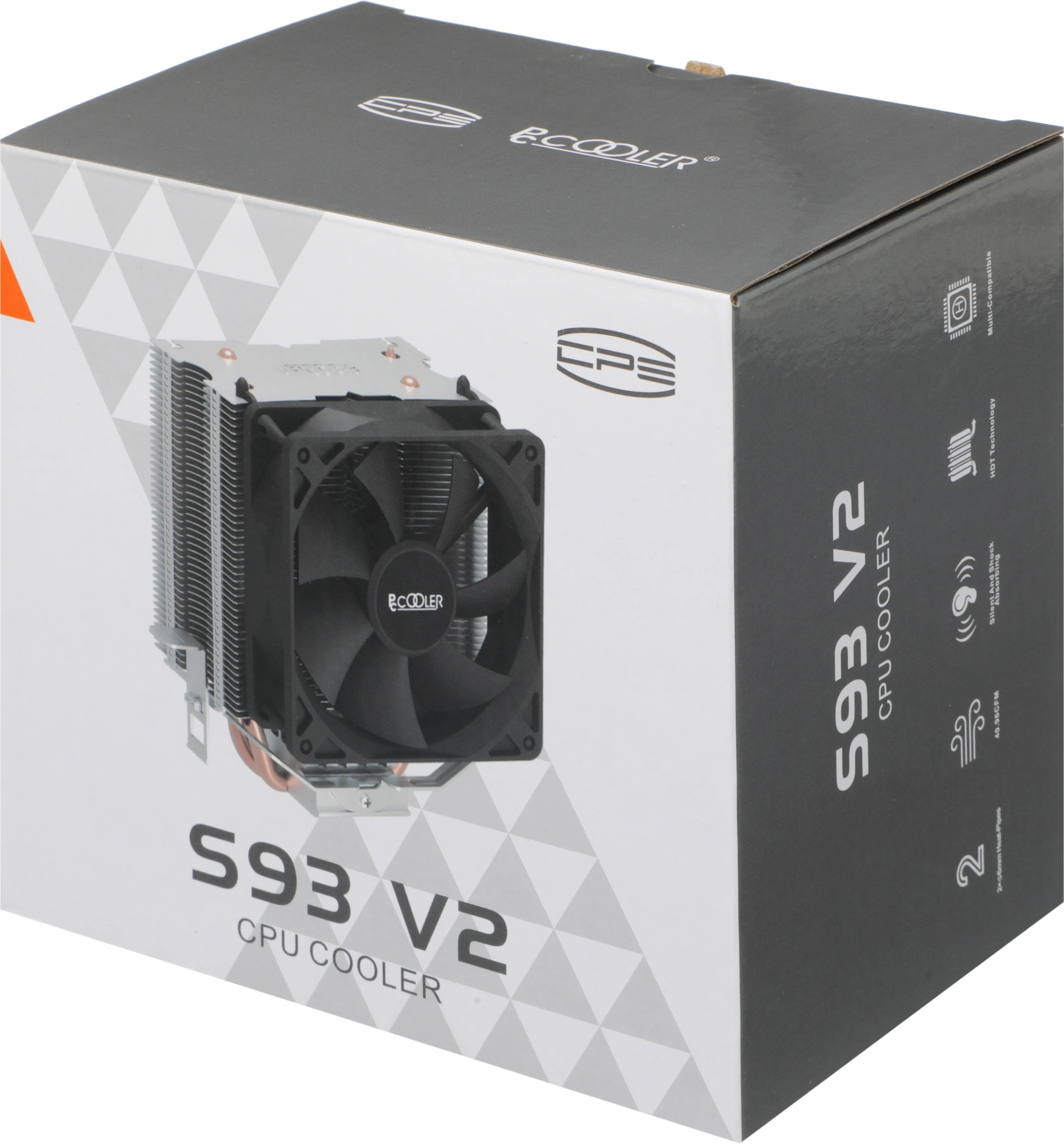Устройство охлаждения(кулер) PcCooler S93 V2 Soc-AM5/AM4/1200/1700/1851 черный/синий 3-pin 26.4dB Al+Cu 100W 348gr Ret (R3-I210WBKNXX-GL) — миниатюра 2