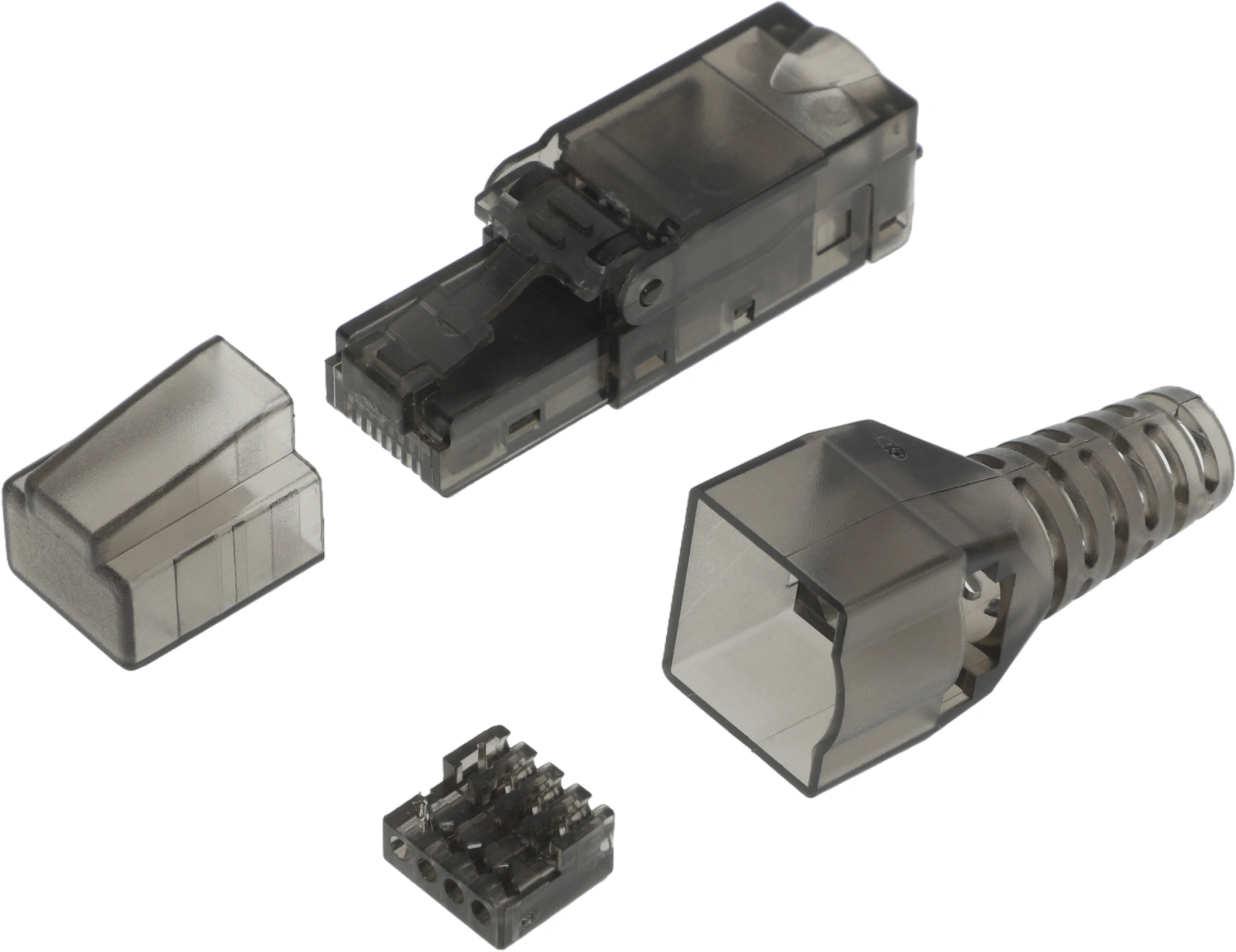Коннектор Suprlan (10-0239-1) UTP кат.6A RJ45 с защитным колпачком прозрачный — миниатюра 5