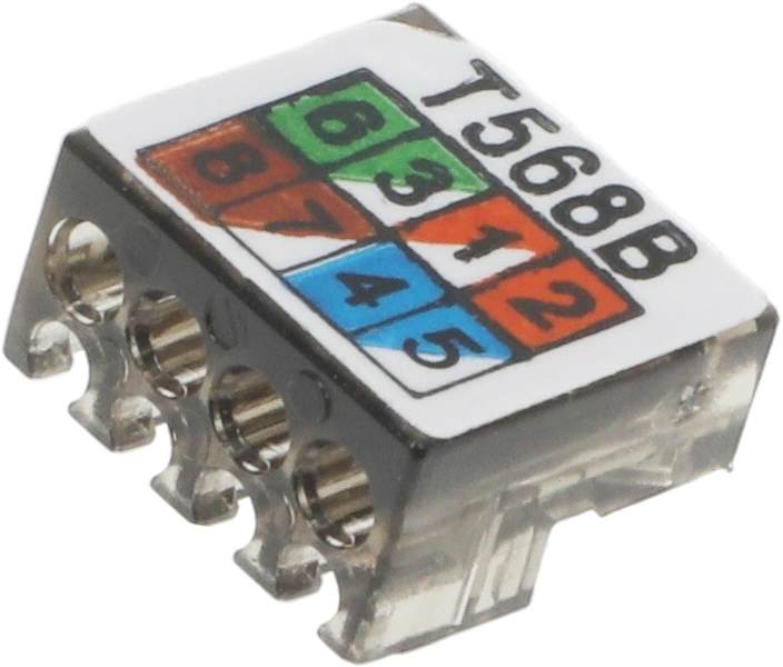 Коннектор Suprlan (10-0239-1) UTP кат.6A RJ45 с защитным колпачком прозрачный — миниатюра 10