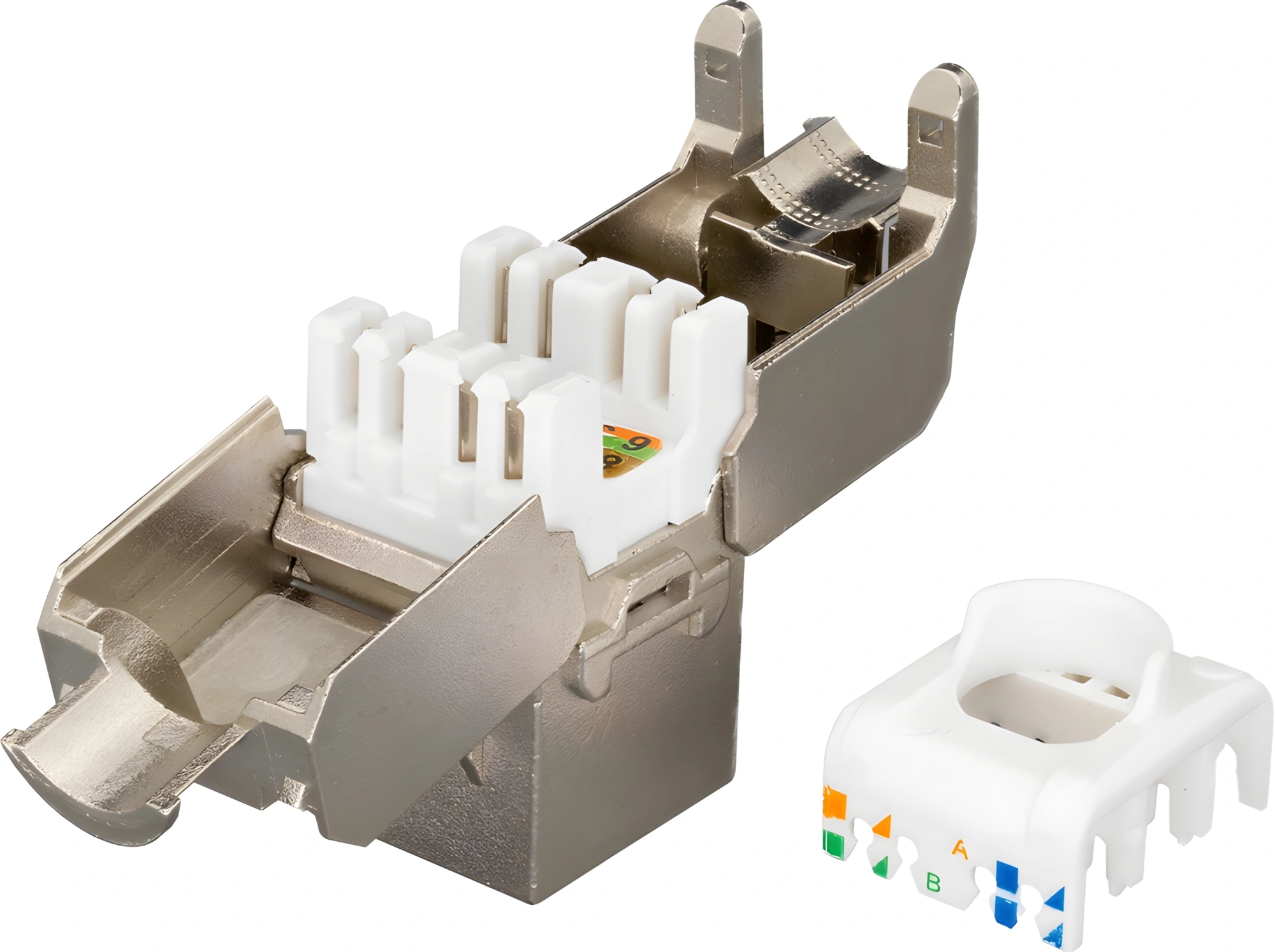Модуль Suprlan 10-0328-1 информ. Keystone RJ45 1 кат.5E FTP стальной — миниатюра 3
