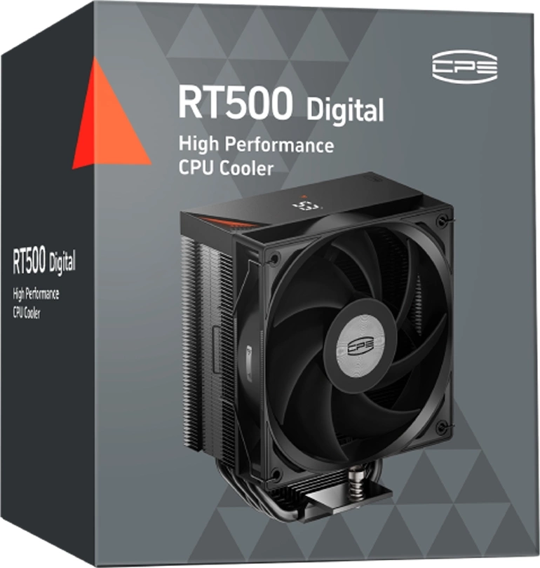 Устройство охлаждения(кулер) PcCooler RT500 Digital Soc-AM5/AM4/1200/1700/1851 черный 4-pin 34.9dB Al+Cu LCD 240W Ret (RT500-BKNWYL-GL) — миниатюра 6