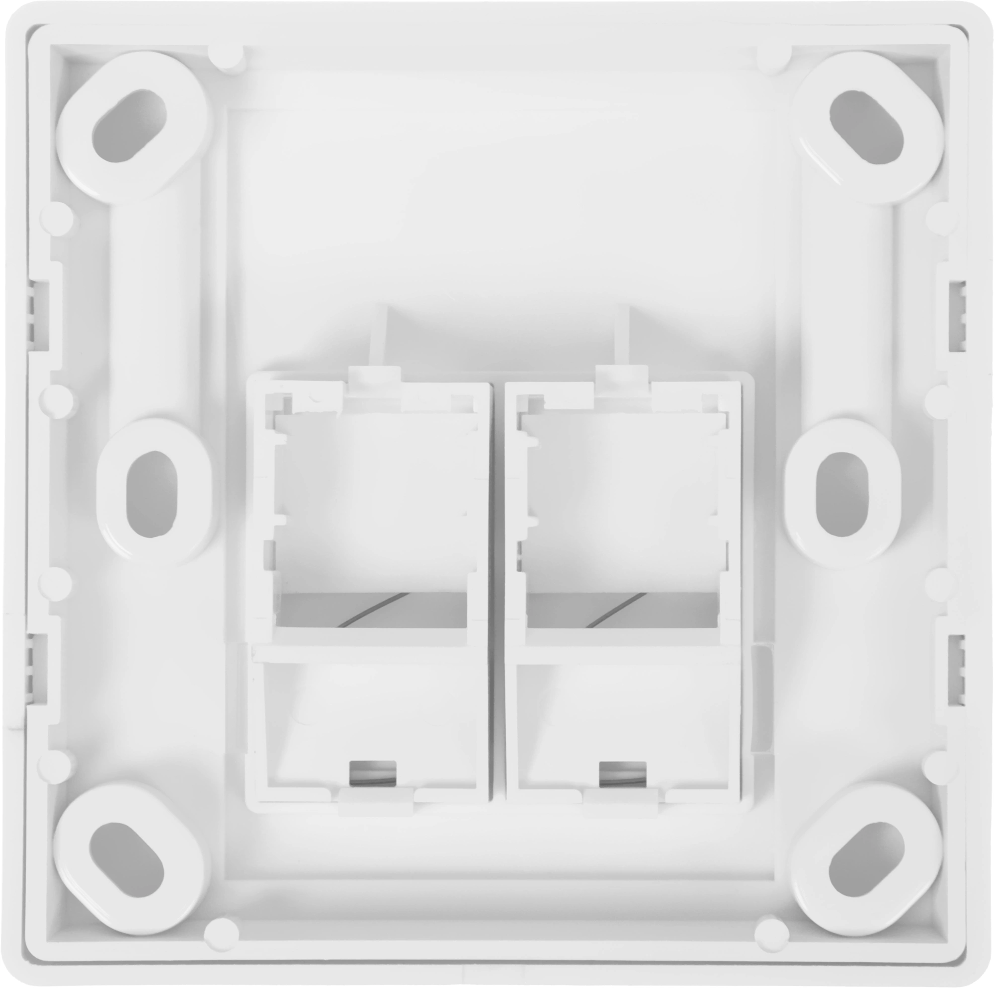 Панель Suprlan 10-0334-1 лицевая со шторкой 80x80 2xKeystone ABS пластик белый — миниатюра 3