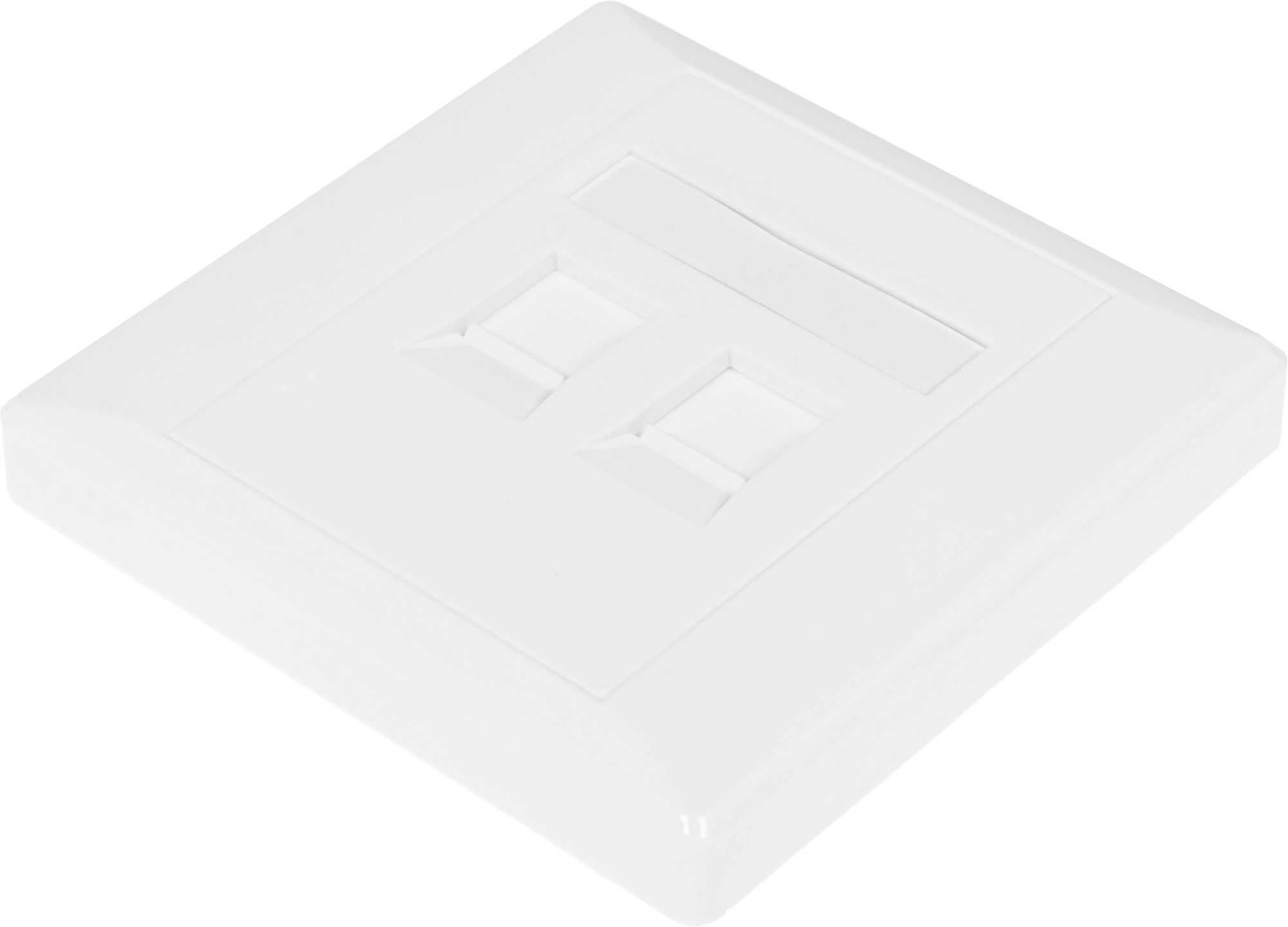 Панель Suprlan 10-0334-1 лицевая со шторкой 80x80 2xKeystone ABS пластик белый — миниатюра 4