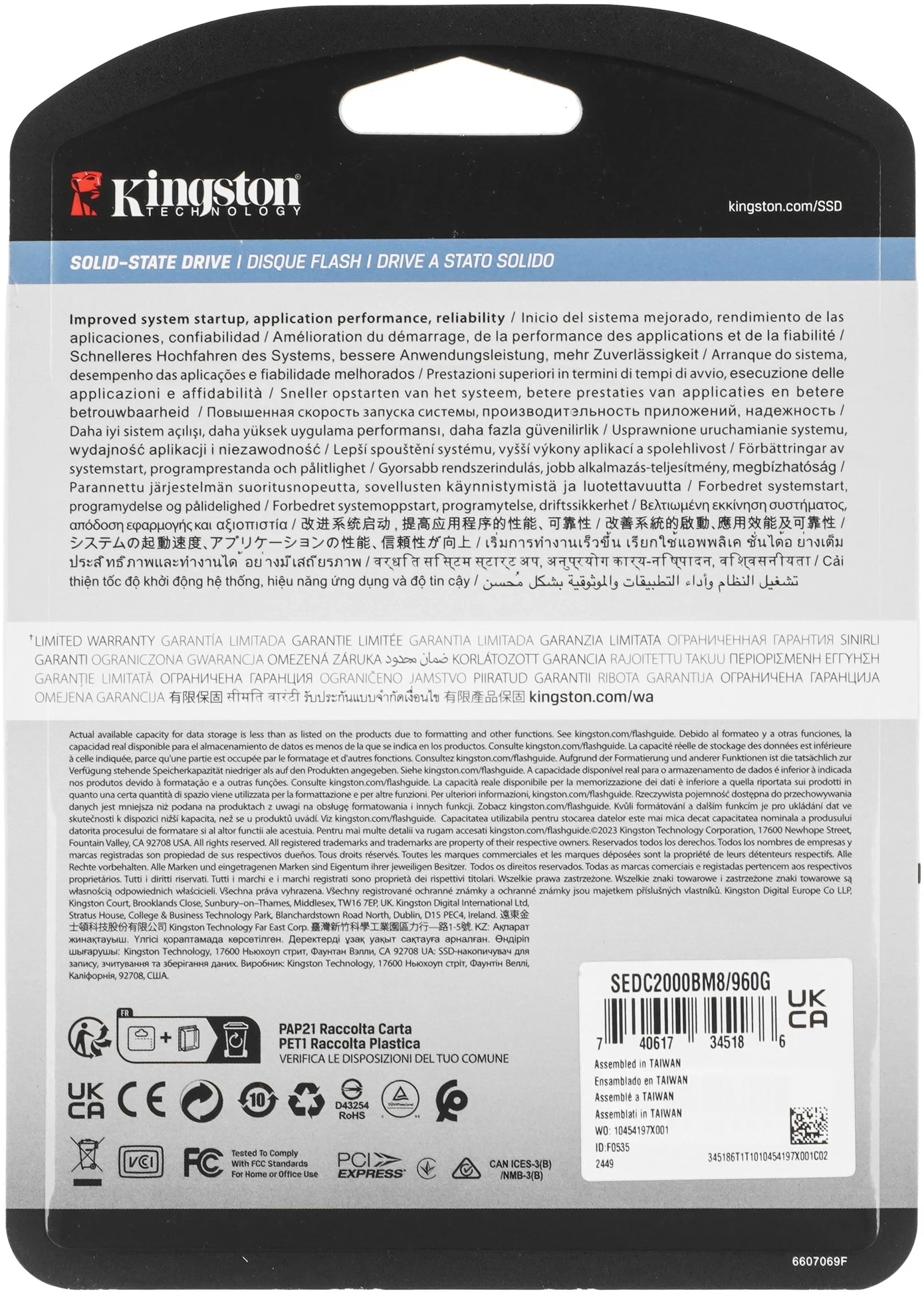 Накопитель SSD Kingston PCIe 4.0 x4 960GB SEDC2000BM8/960G DC2000B M.2 2280 0.4 DWPD — миниатюра 4