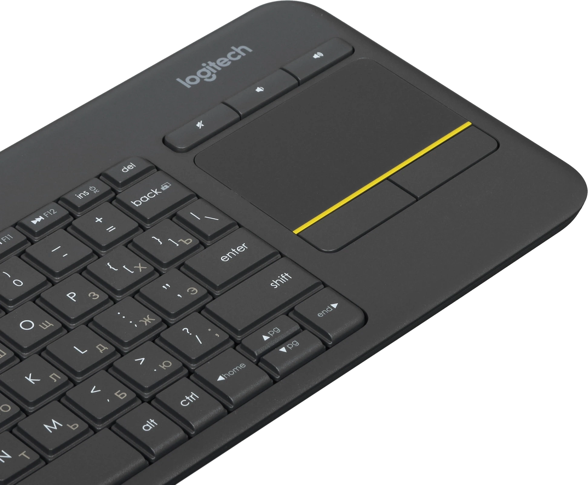 Клавиатура Logitech K400 Plus черный USB беспроводная Multimedia (920-007173) — миниатюра 4