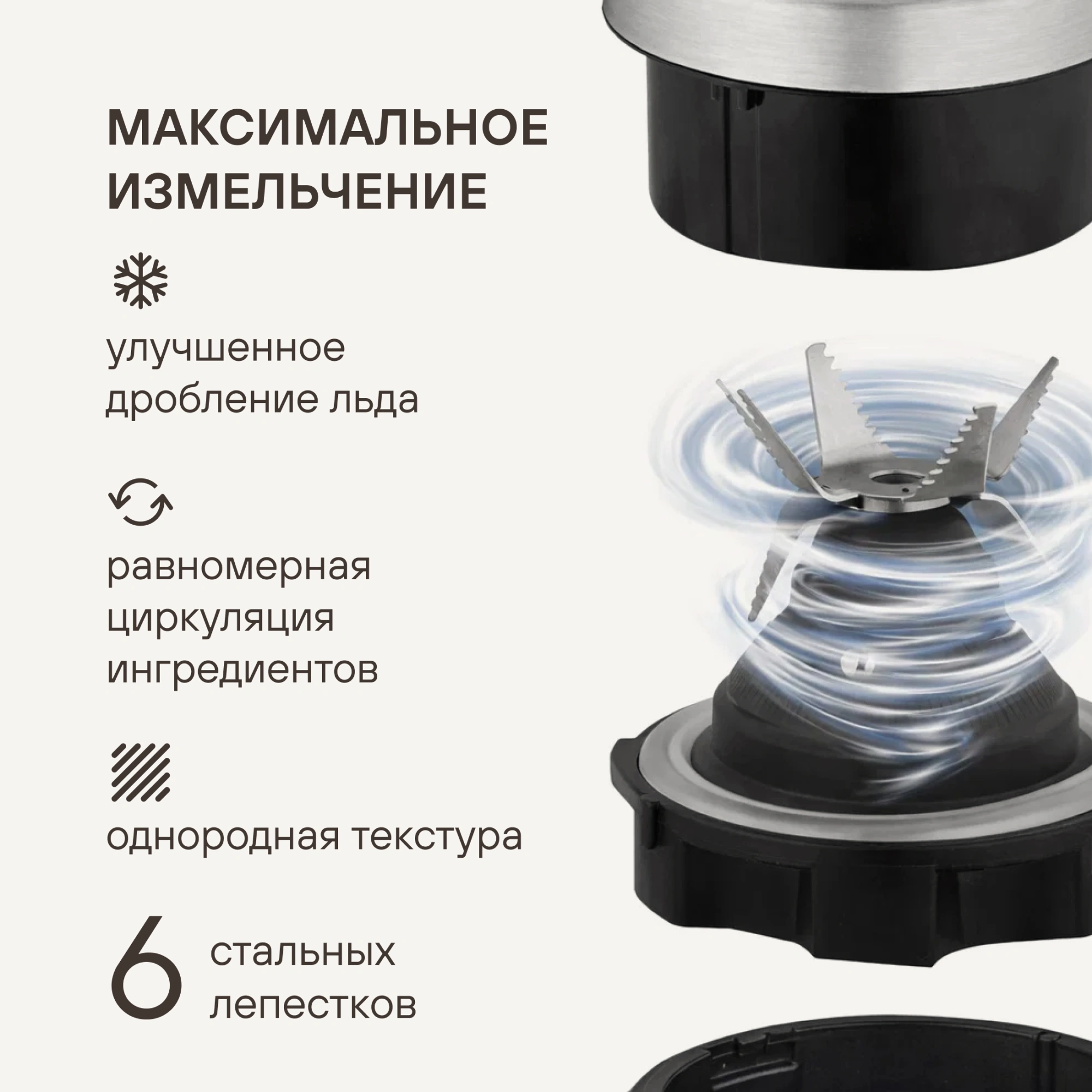 Блендер стационарный Rondell RDE-1253 1200Вт стальной — миниатюра 13
